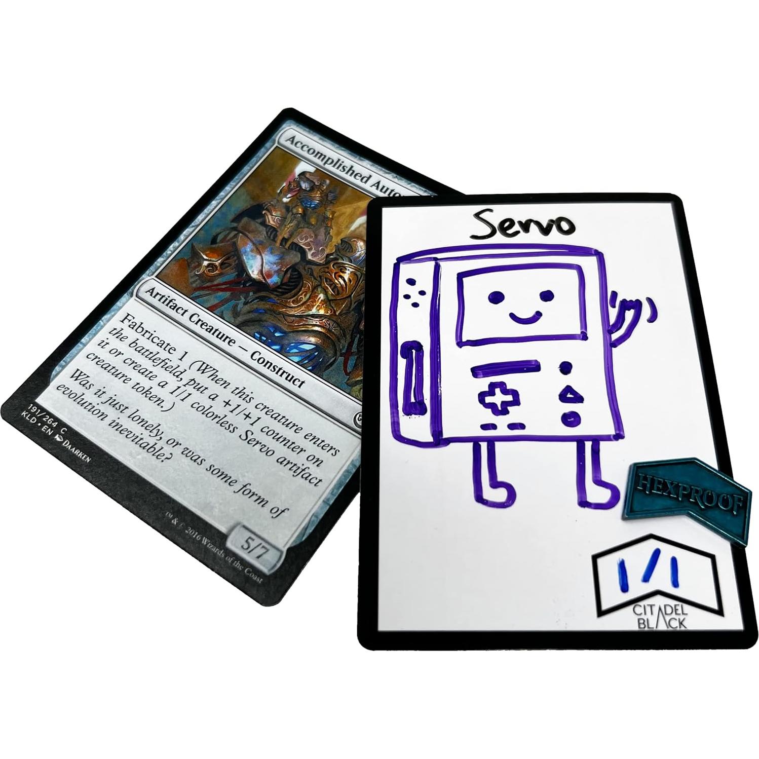 Conjunto 50 Fichas Borrables Citadel Black MTG Doble Cara