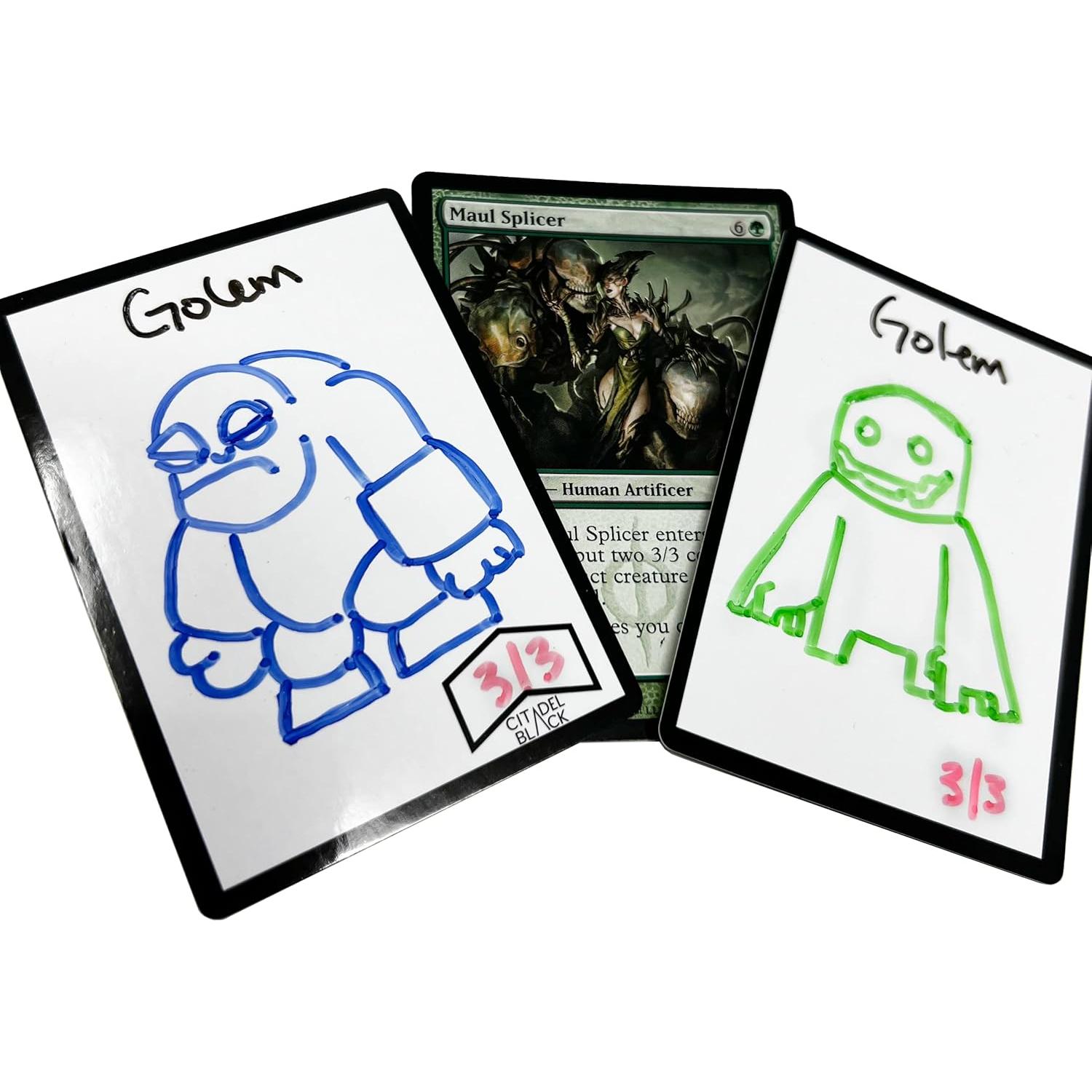 Conjunto 50 Fichas Borrables Citadel Black MTG Doble Cara