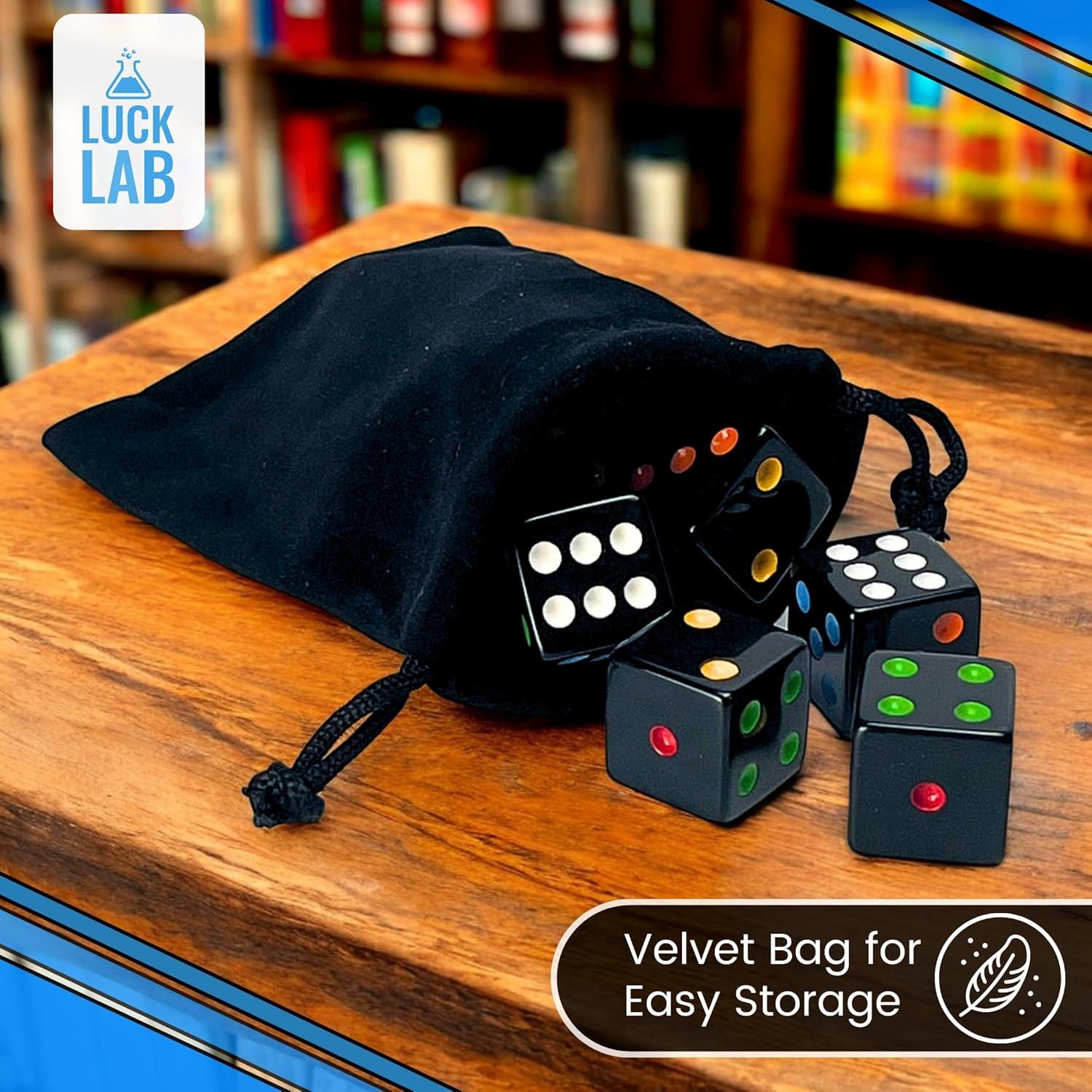 Dados D6 Luck Lab Multicolor 10 Piezas 16mm con Bolsa