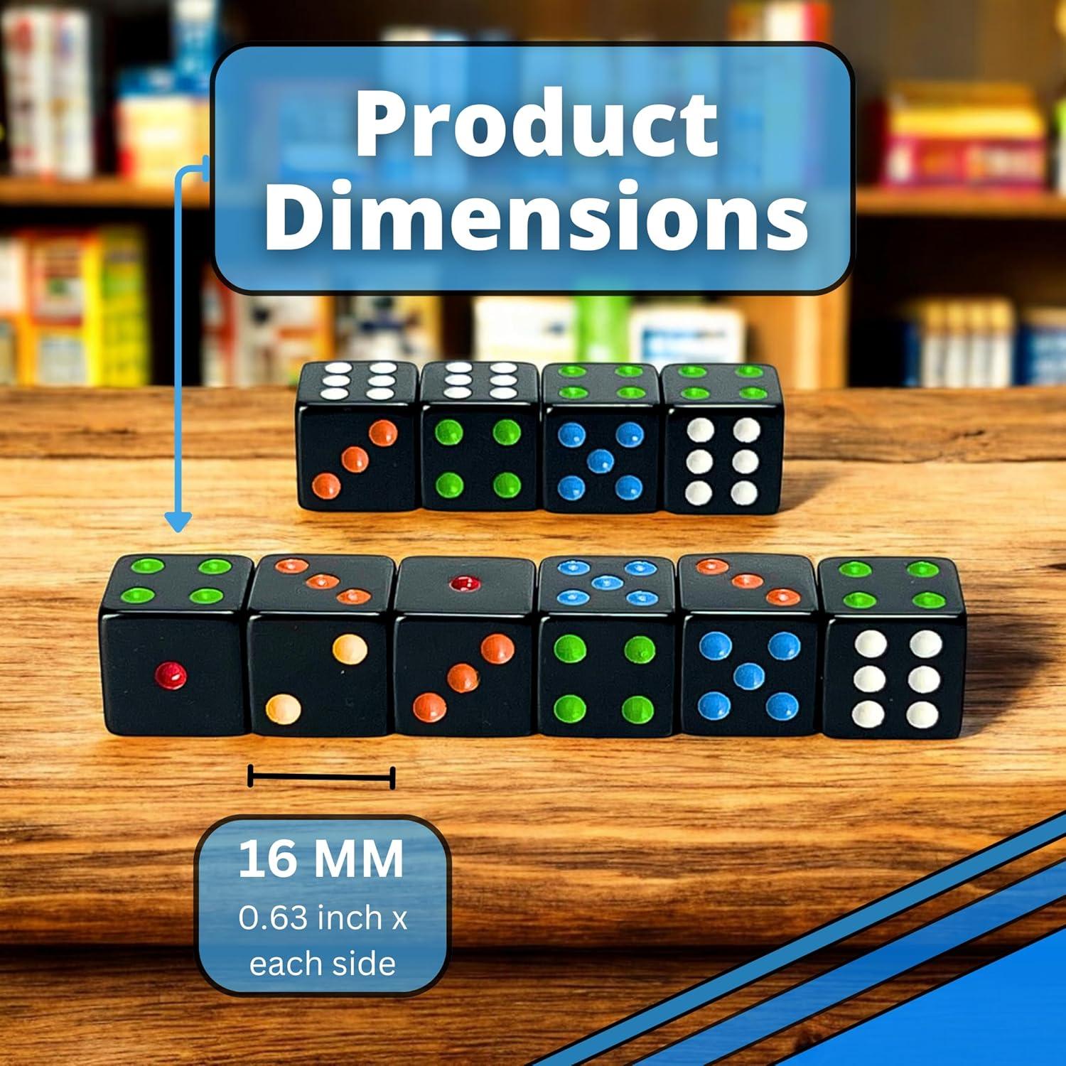 Dados D6 Luck Lab Multicolor 10 Piezas 16mm con Bolsa