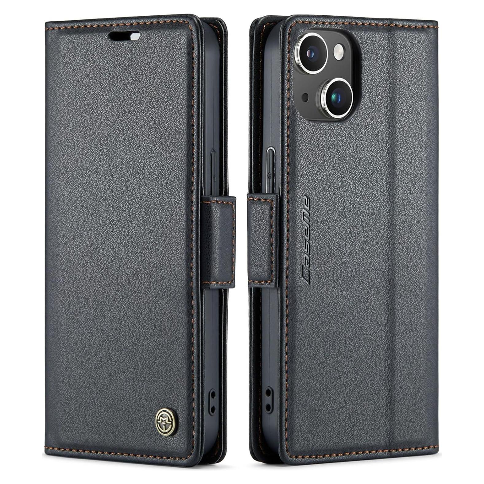 Funda Cartera QLTYPRI para iPhone 13/14 - PU Magnética con RFID