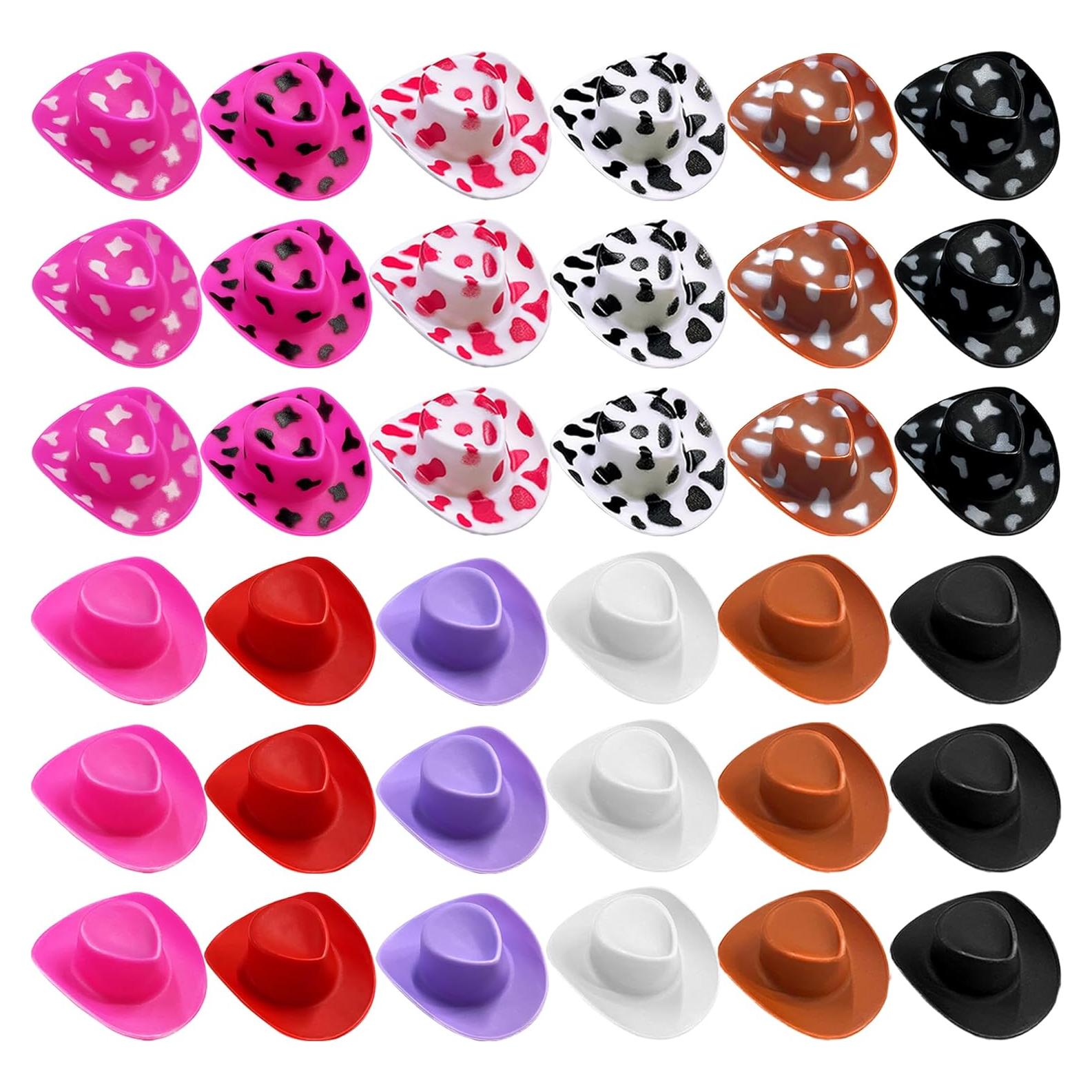 36 Sombreros Mini Vaqueros de Plástico para Decoración