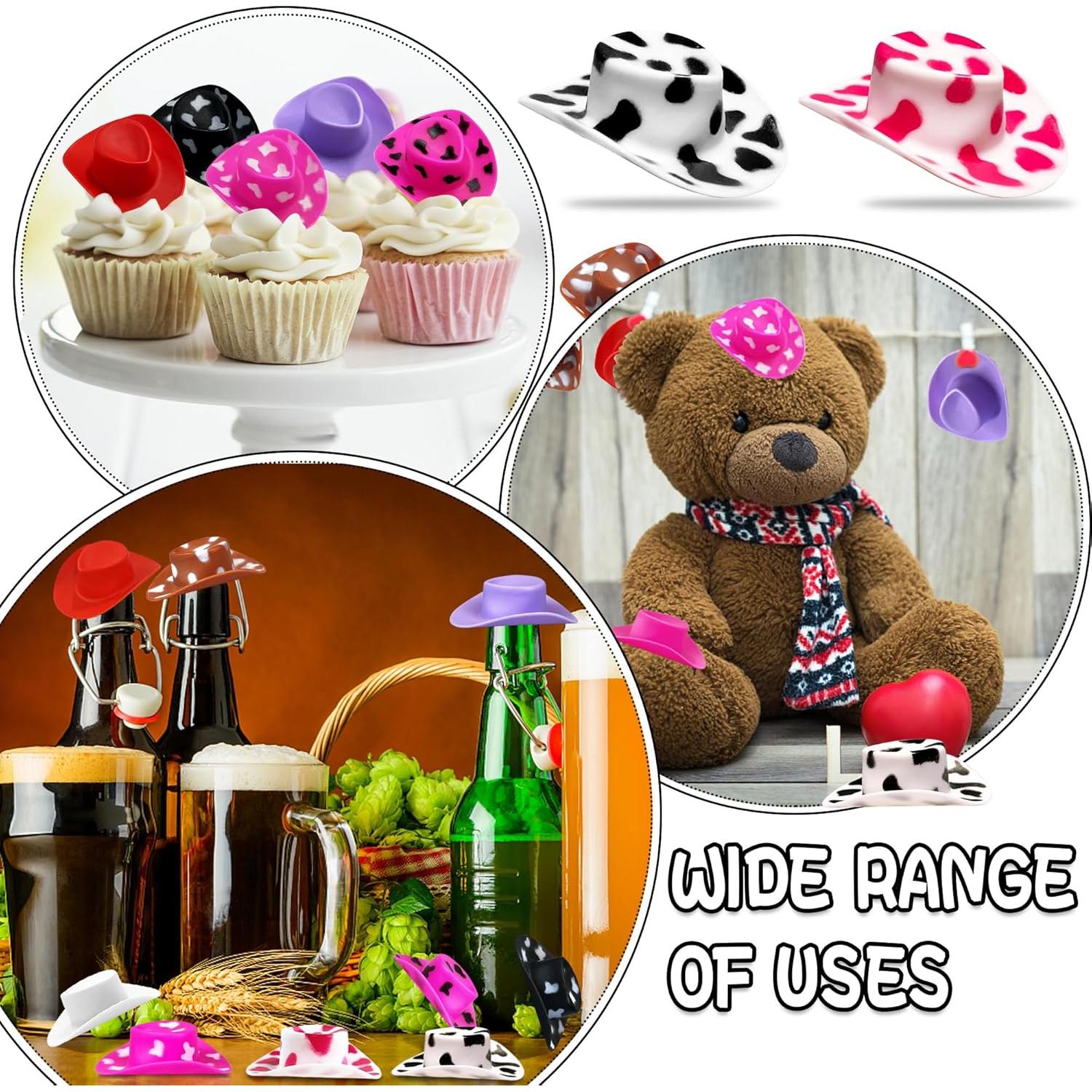 36 Sombreros Mini Vaqueros de Plástico para Decoración