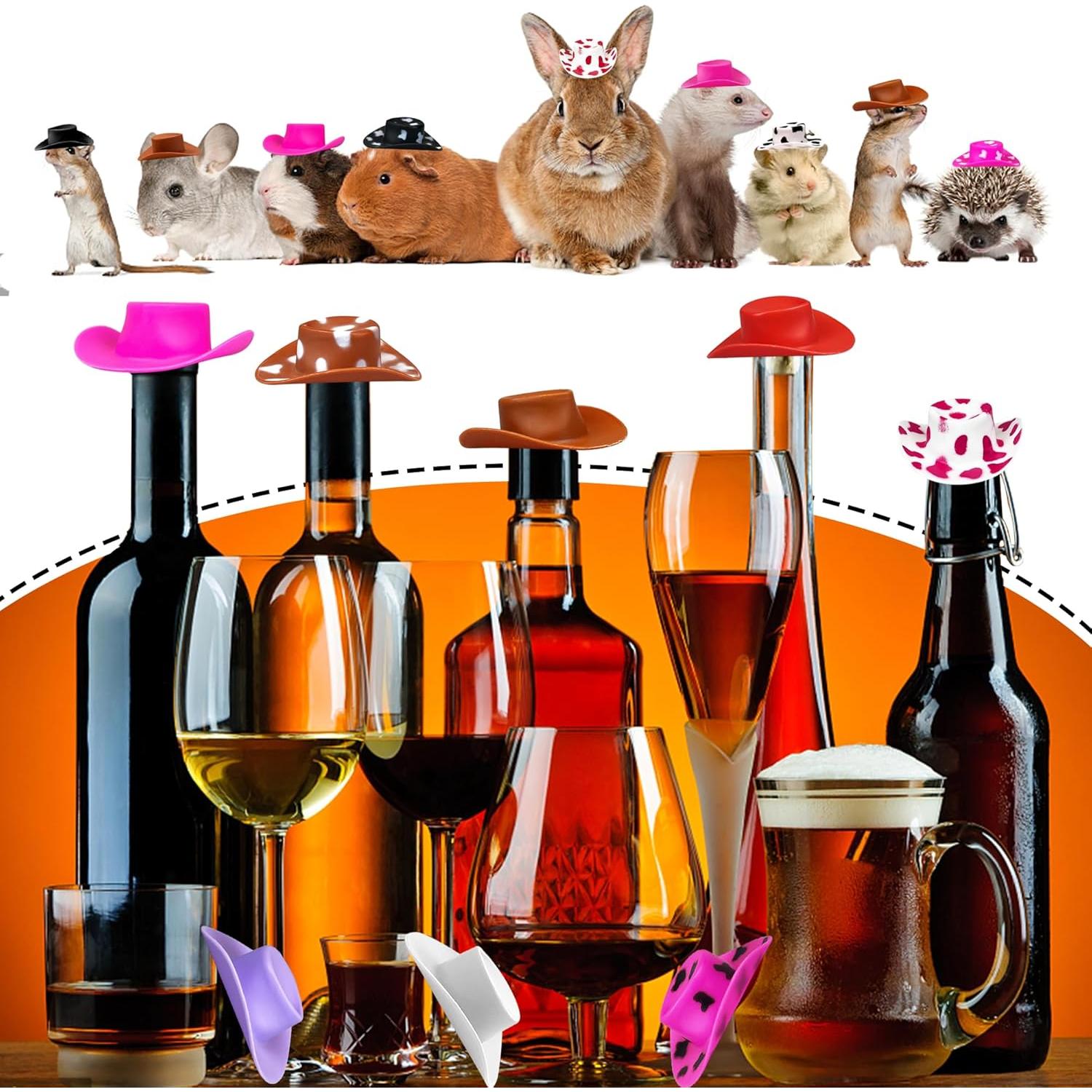 36 Sombreros Mini Vaqueros de Plástico para Decoración