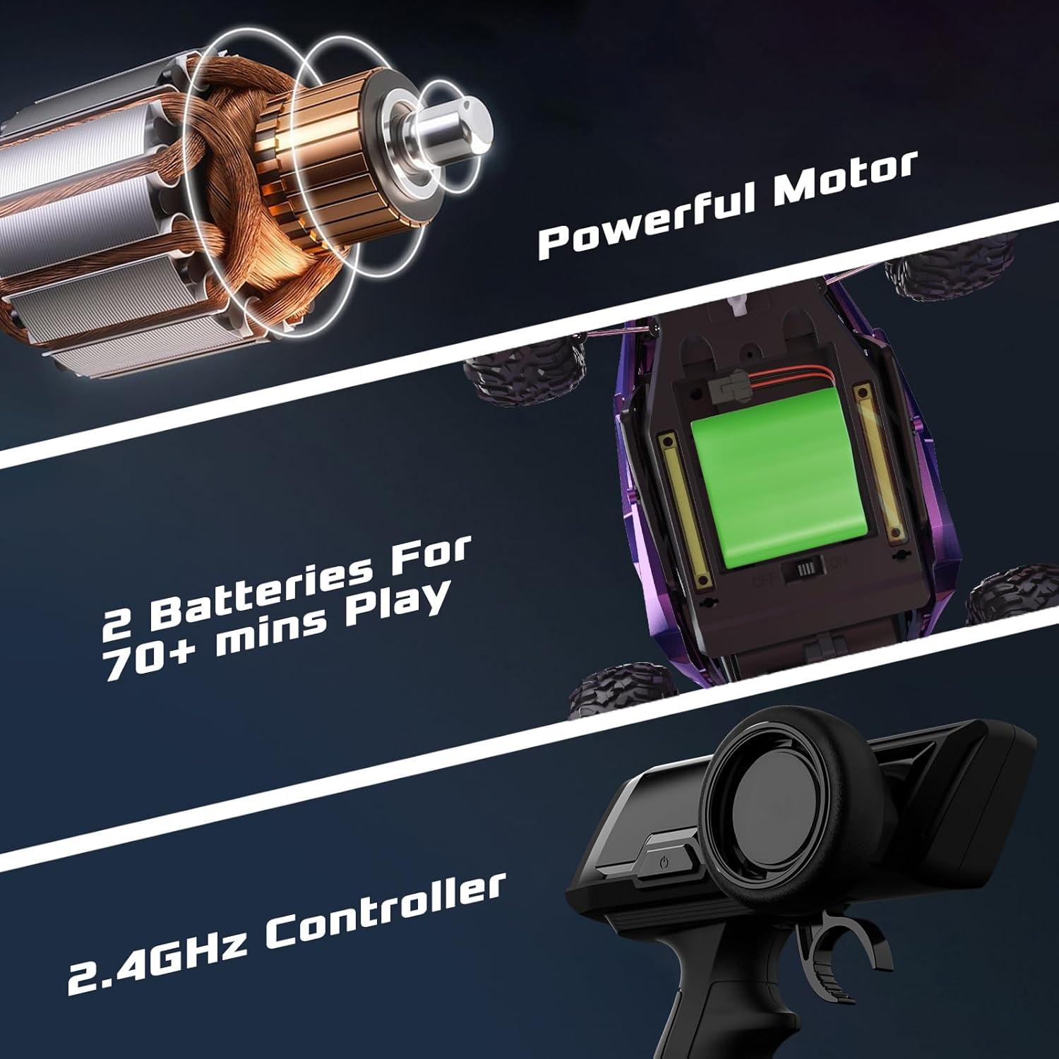 Coche RC LARVEY Víbora Amatista 1:16 20 km/h LED 2 Baterías