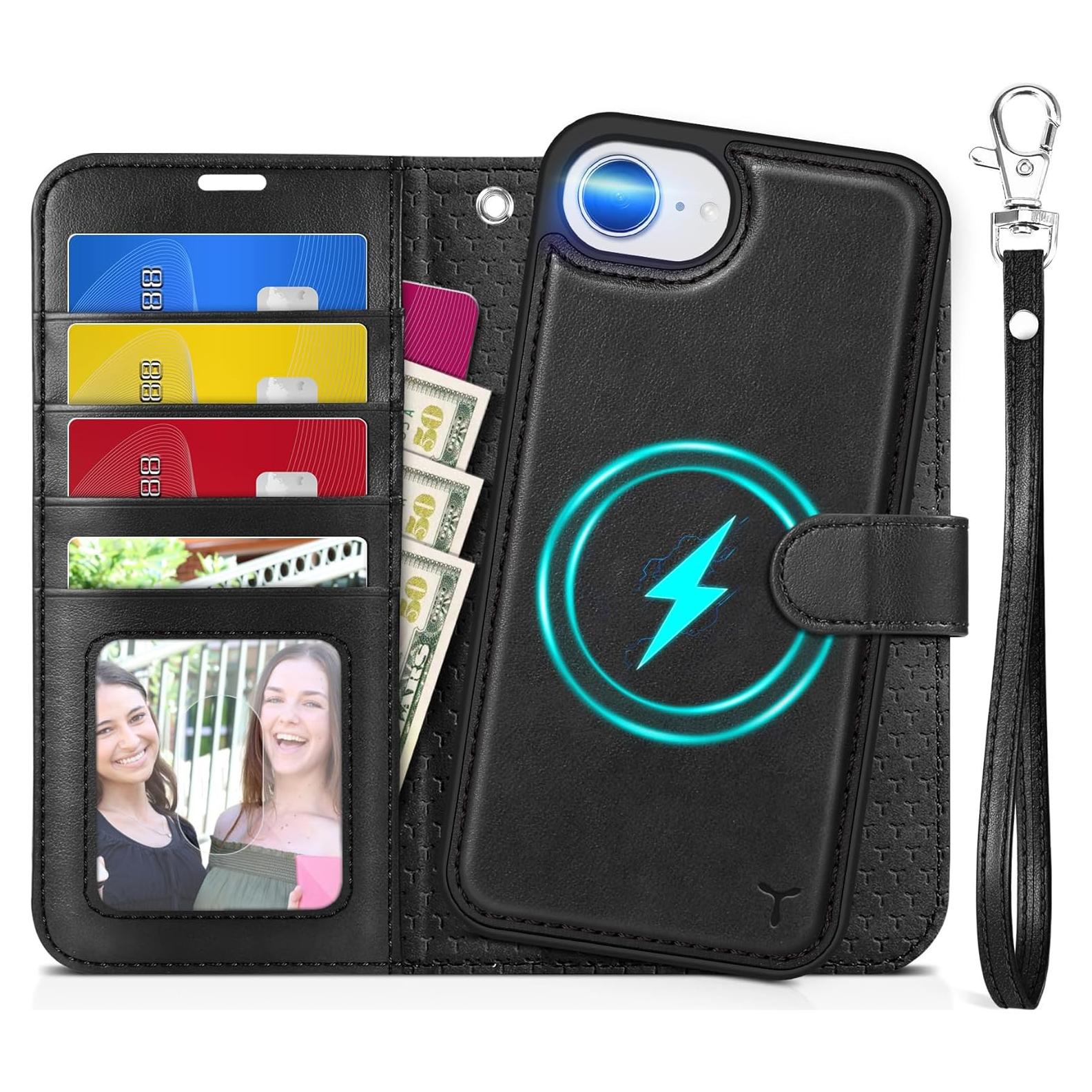 Funda TUCCH para iPhone 16e 6.1" con bloqueo RFID y 4 ranuras