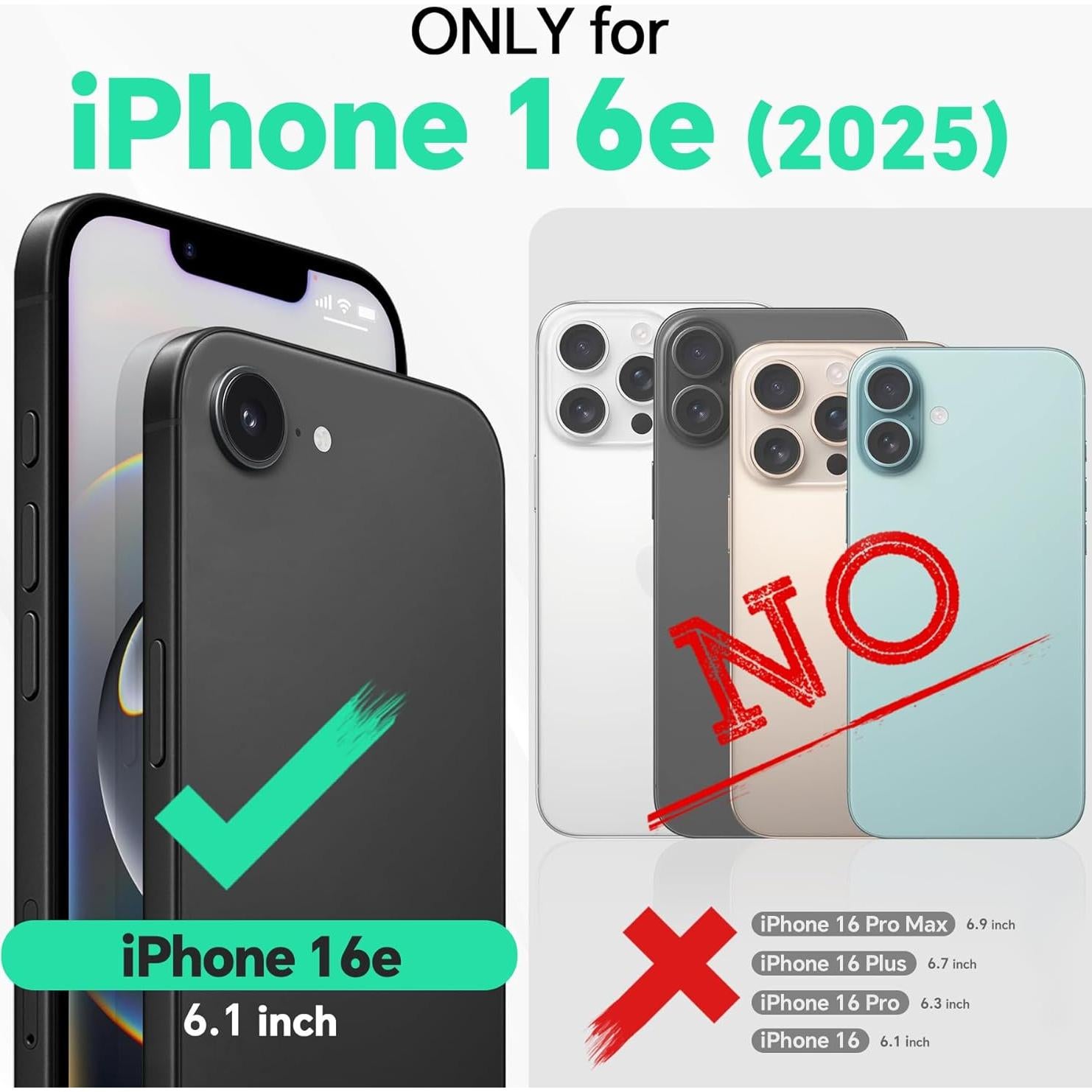 Funda TUCCH para iPhone 16e 6.1" con bloqueo RFID y 4 ranuras