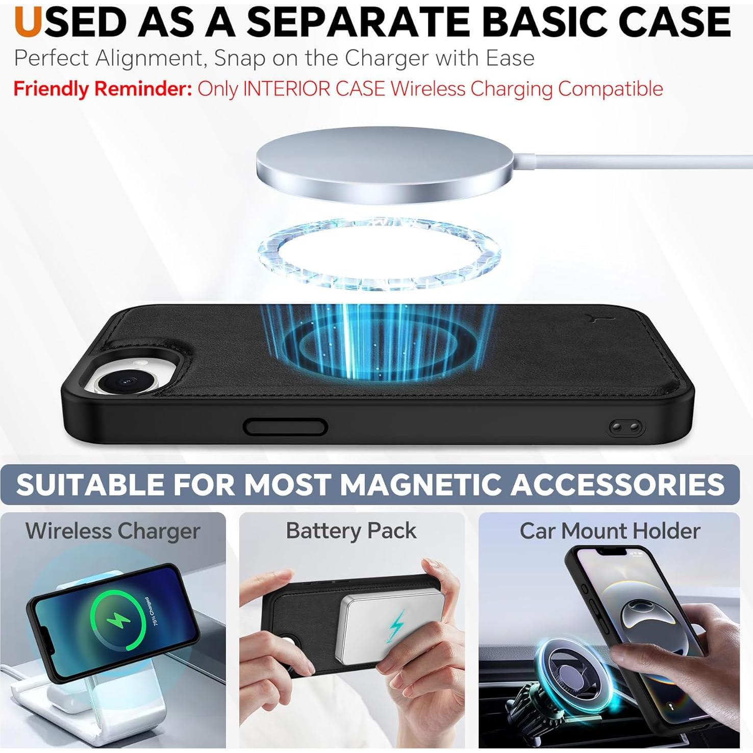 Funda TUCCH para iPhone 16e 6.1" con bloqueo RFID y 4 ranuras