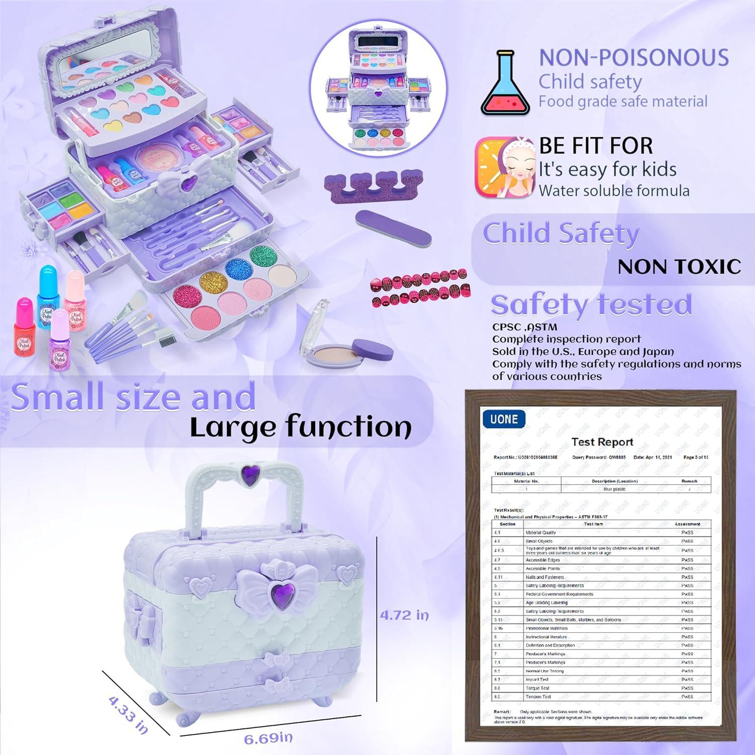 Kit de Maquillaje Lavable para Niñas Mrabbitoo 57 Piezas