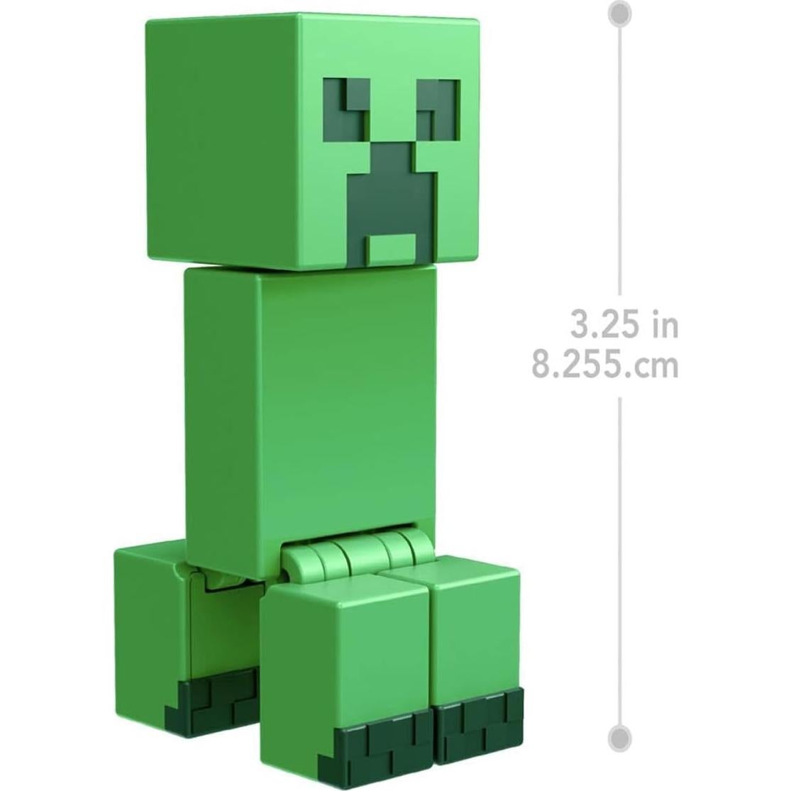 Figura de Acción Creeper Minecraft Mattel 8,26 cm con portal