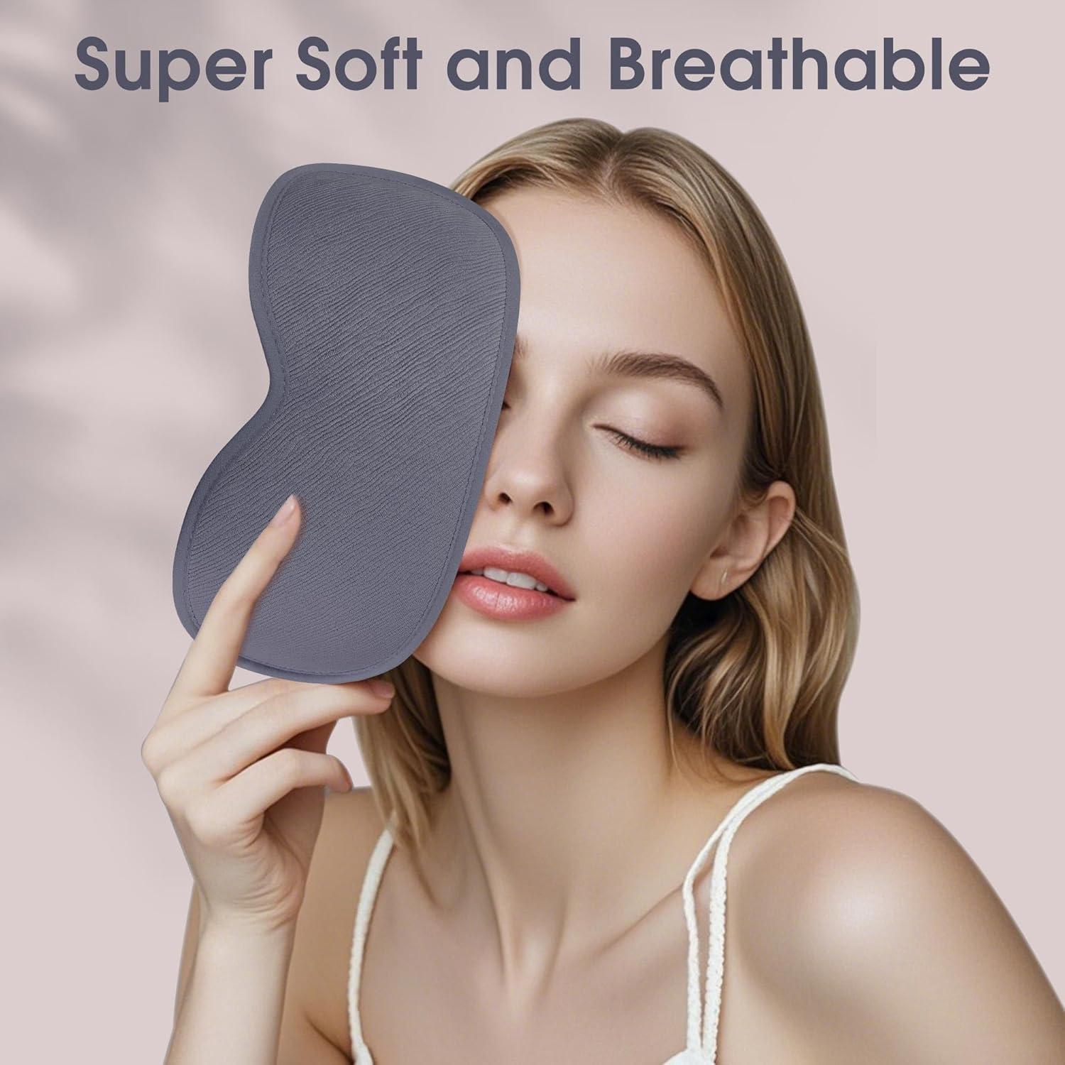 Máscara de Sueño 3D Halenmou Gris - Bloqueo Total de Luz