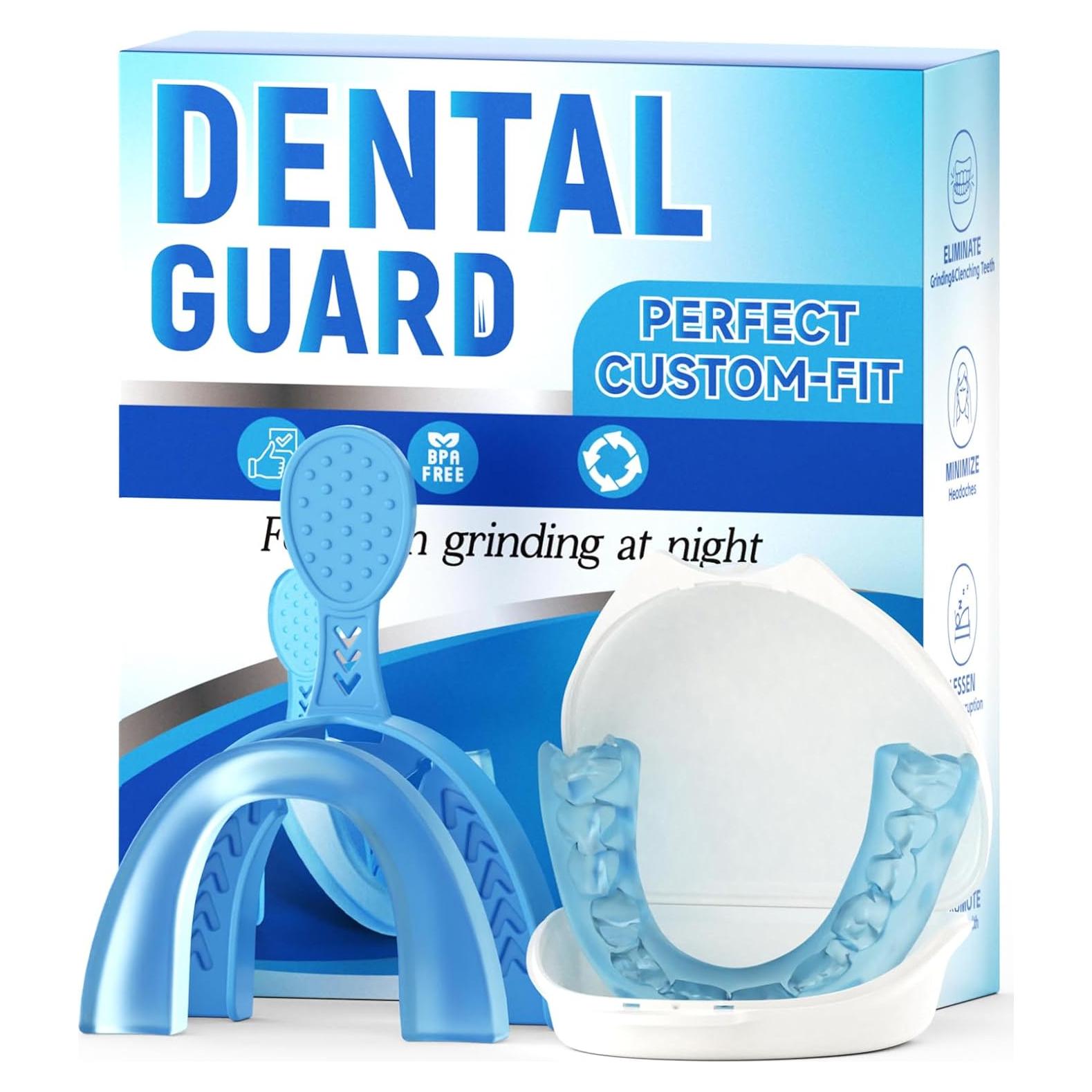 Upgraded Mouth Guards for Grinding Teeth at Night, 4 Pack,Standard Size, Professional Night Guard with Fitting Tray, Comfortable Mouth Guard for Clenching Teeth at Night