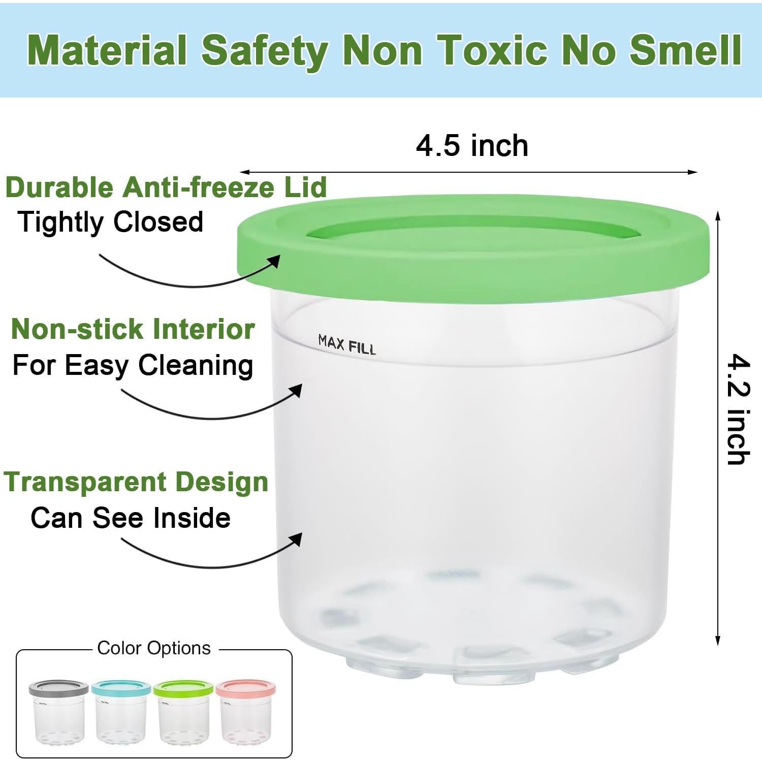 Pints y Tapas Kaluly para Ninja Creami NC300 - Paquete de 4