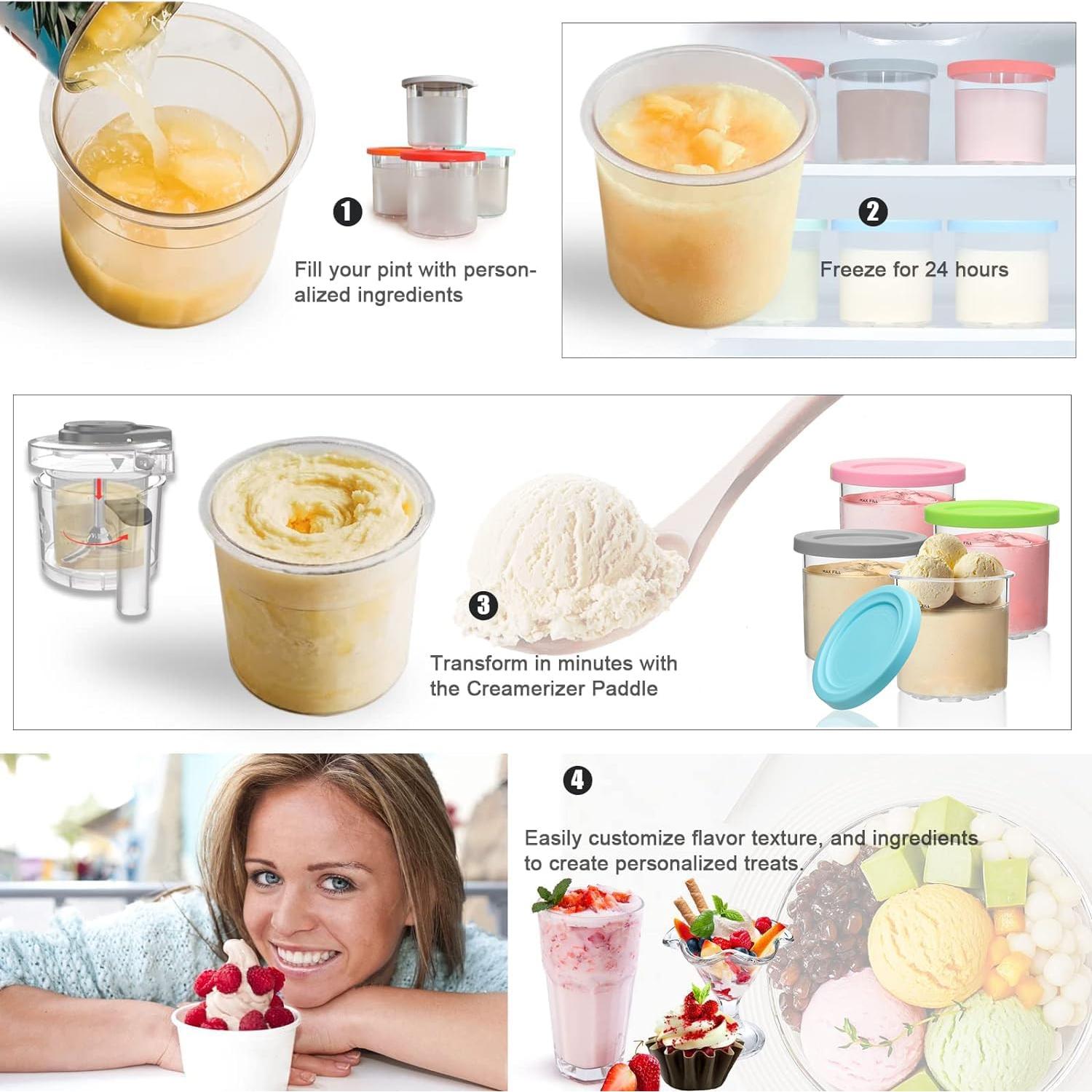 Pints y Tapas Kaluly para Ninja Creami NC300 - Paquete de 4