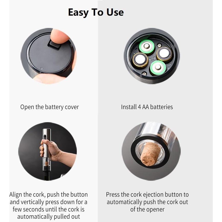 Juego de abridor de vino eléctrico Corporategiftpro con cortador