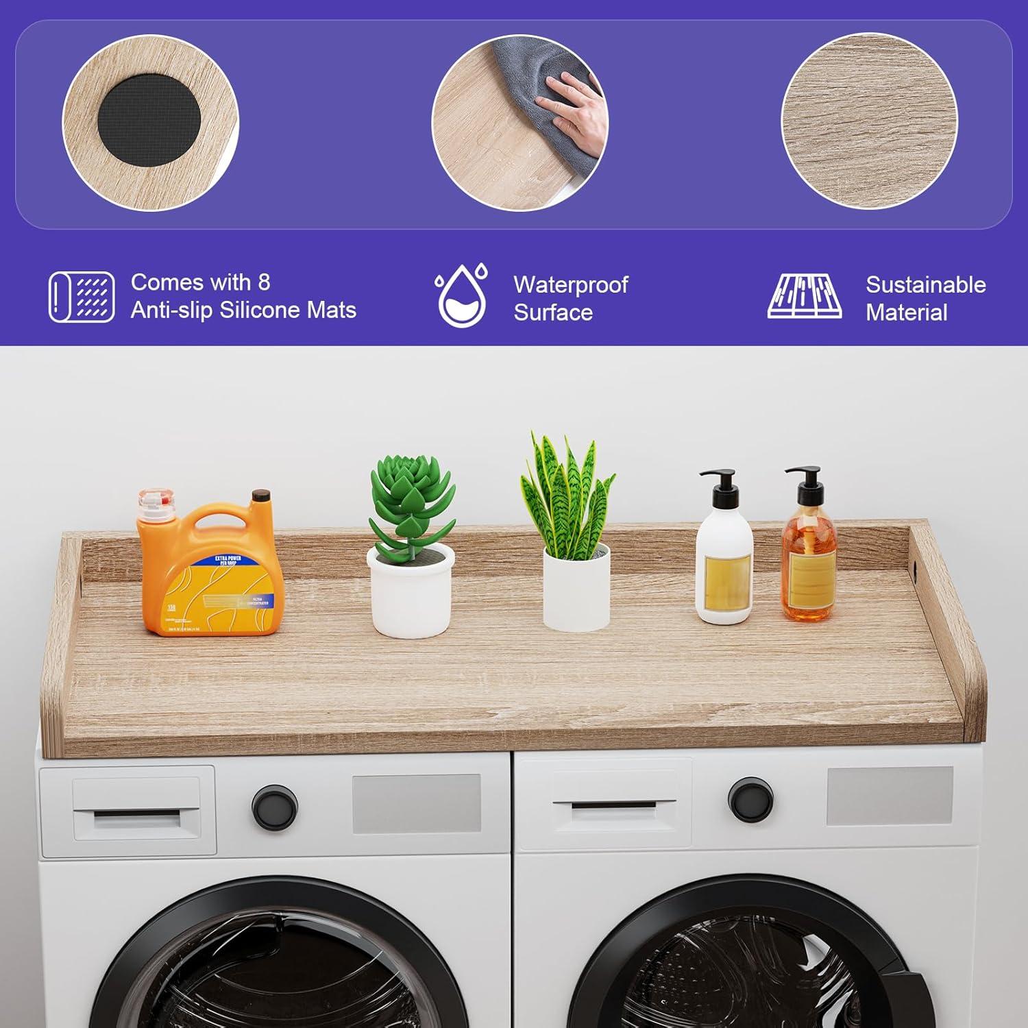 Encimera de Lavandería Alfrufy 54x27.5 cm Roble Impermeable