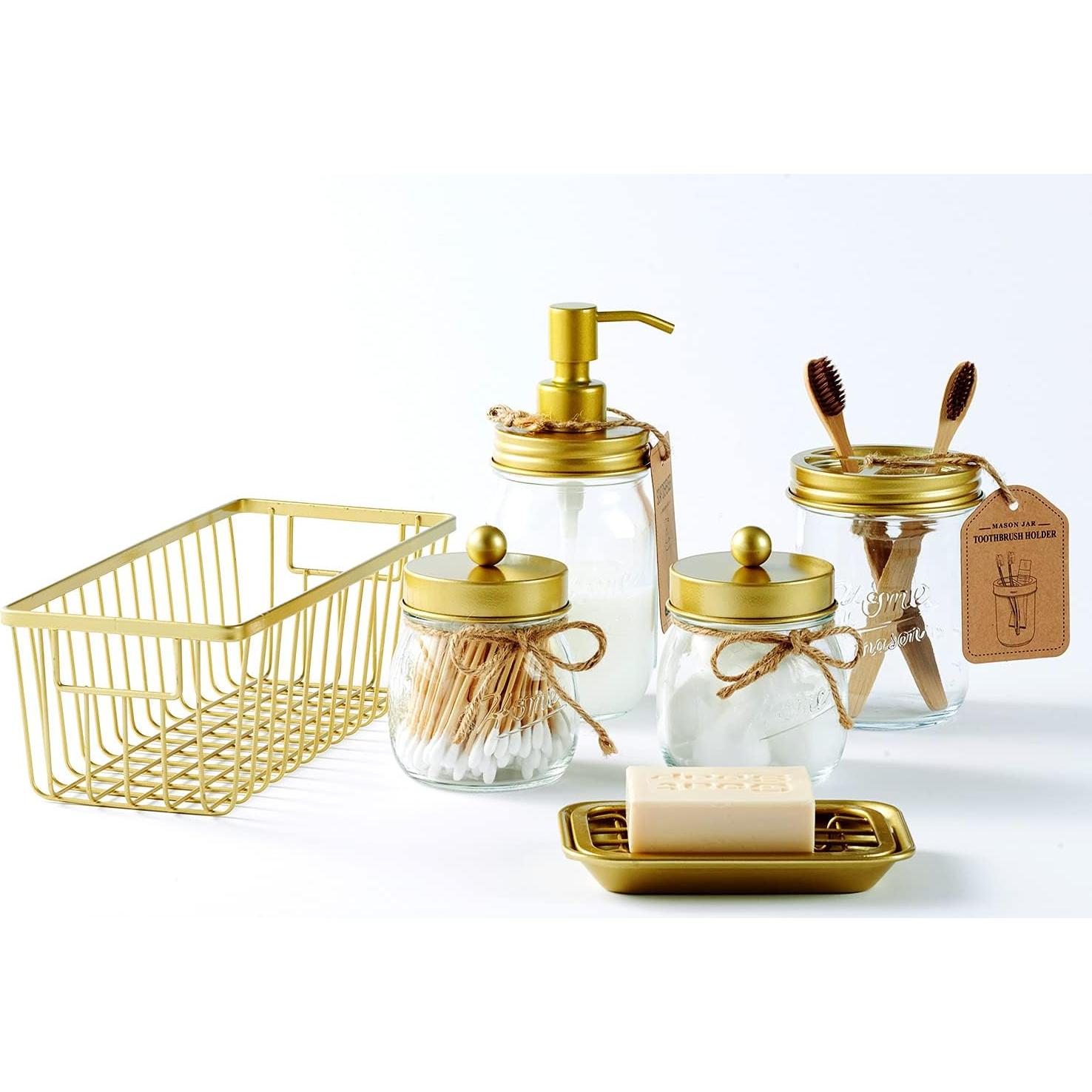 Soporte para Cepillos de Dientes SheeChung Oro Vidrio 3 Compartimentos