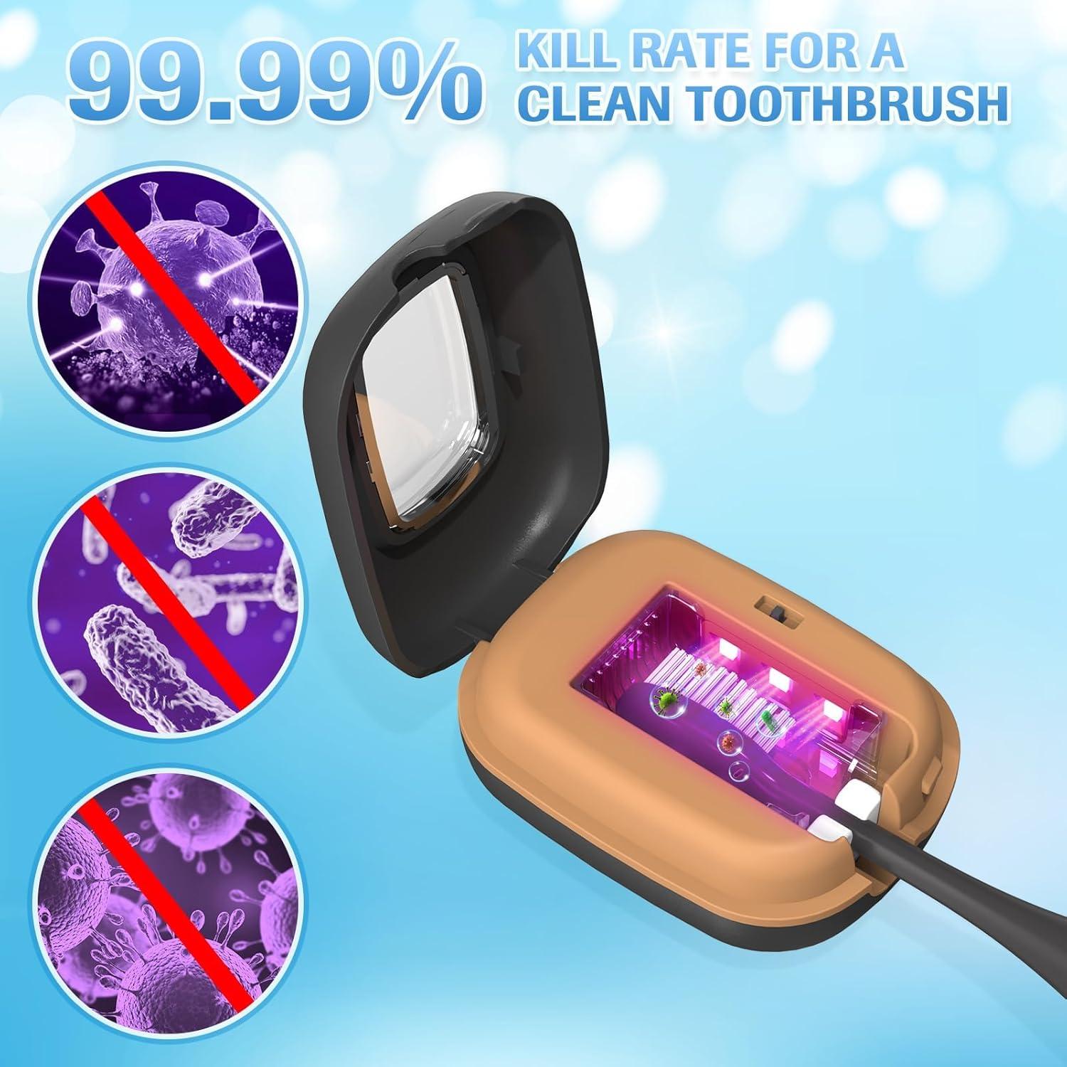 Estuche Desinfectante UVC YourMate para Cepillos de Dientes Negro