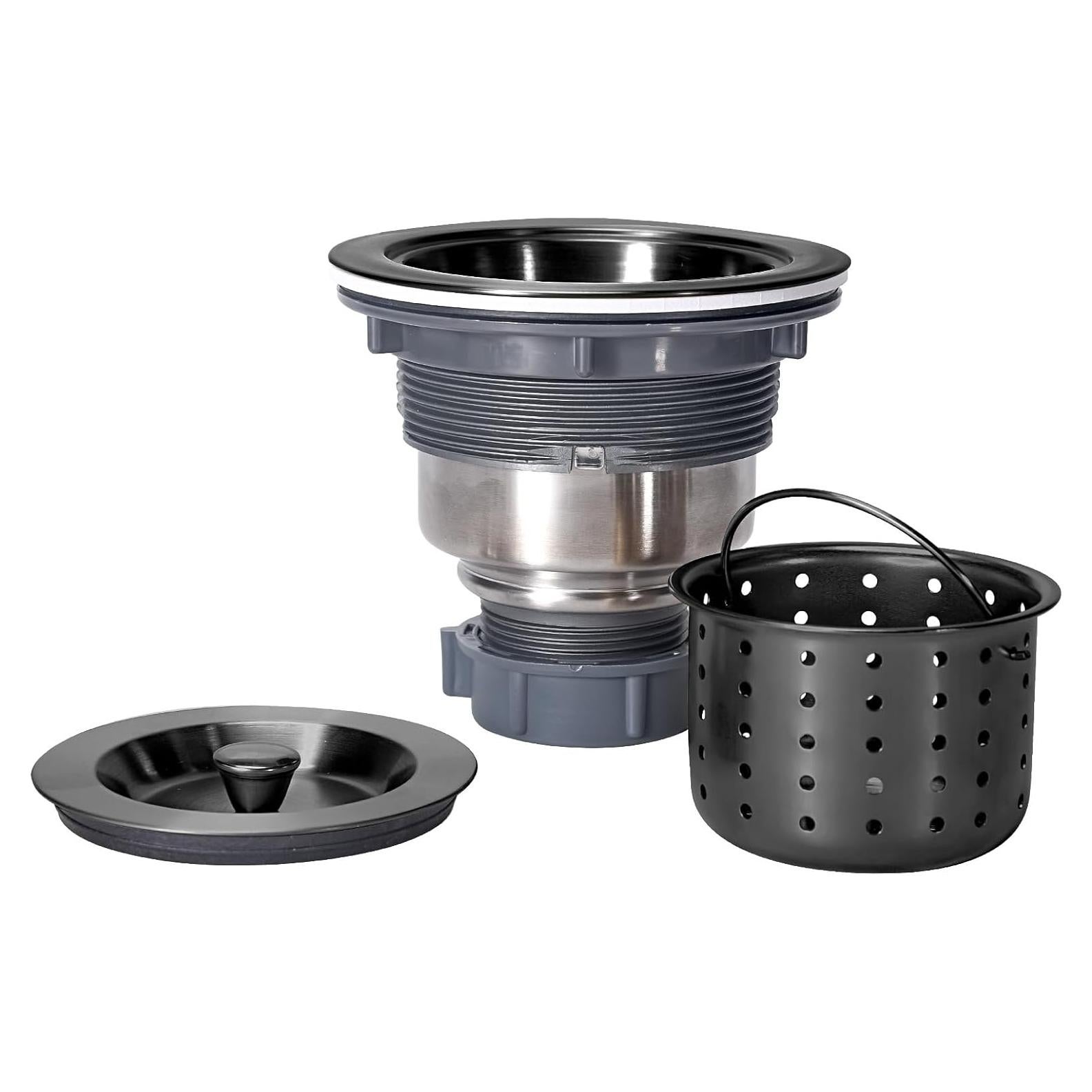 Ensamblaje de Desagüe de Fregadero KONE Acero Inoxidable Negro 11.3x9.8cm