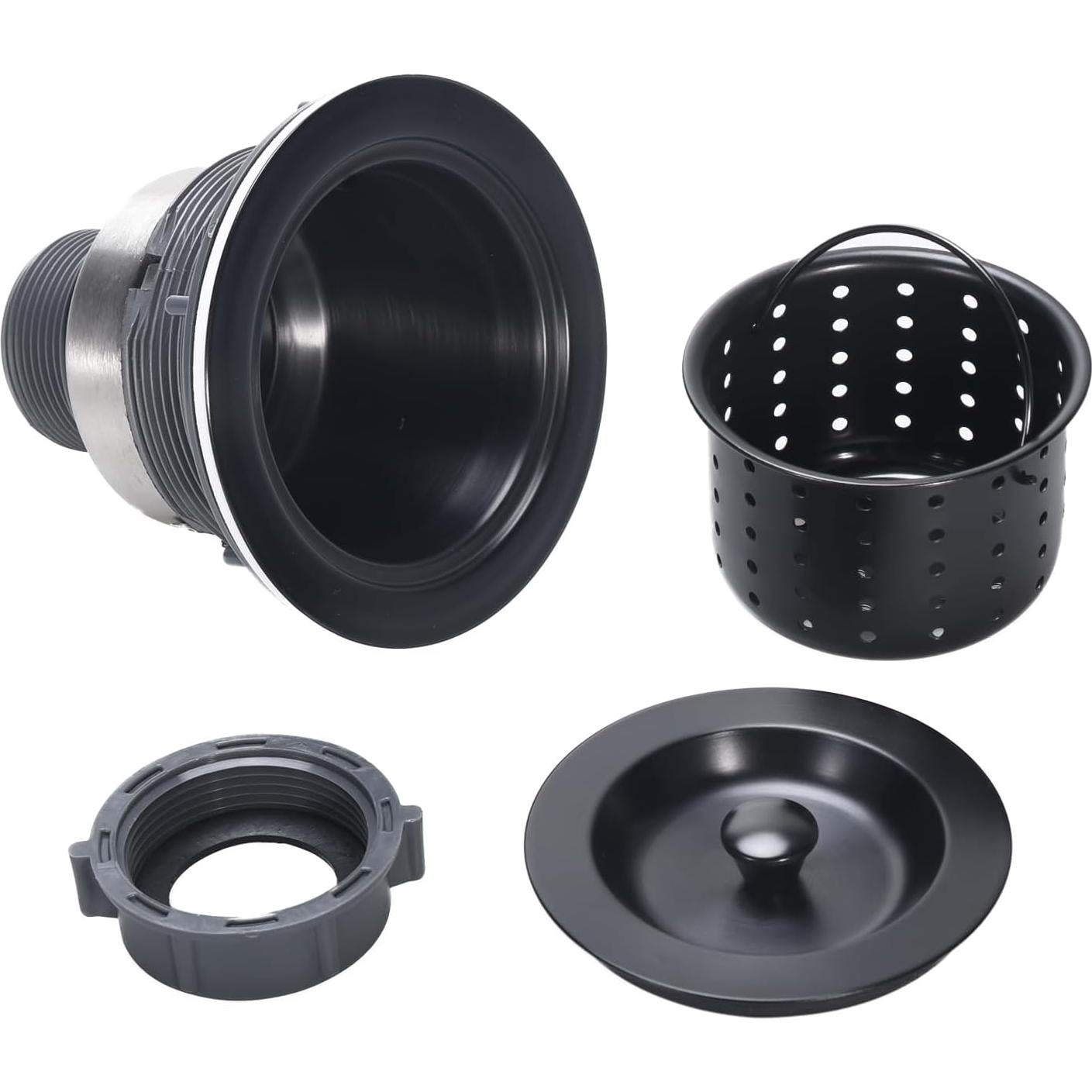 Ensamblaje de Desagüe de Fregadero KONE Acero Inoxidable Negro 11.3x9.8cm