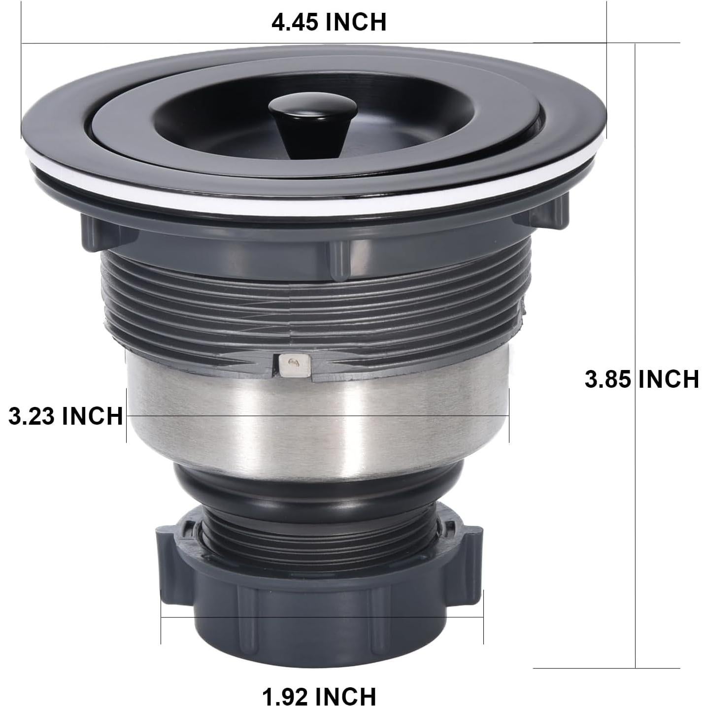 Ensamblaje de Desagüe de Fregadero KONE Acero Inoxidable Negro 11.3x9.8cm