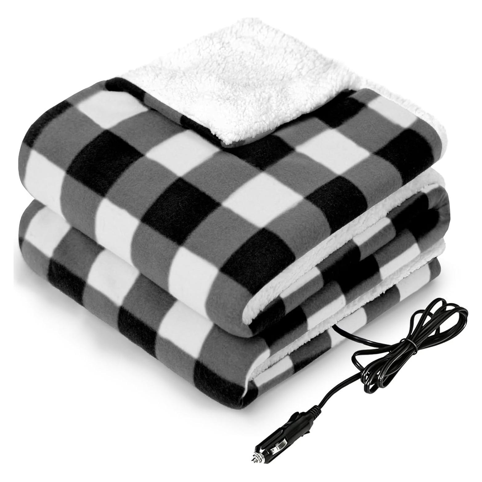 Manta Calentada para Auto Sealy 12V 150x110cm Cuadros