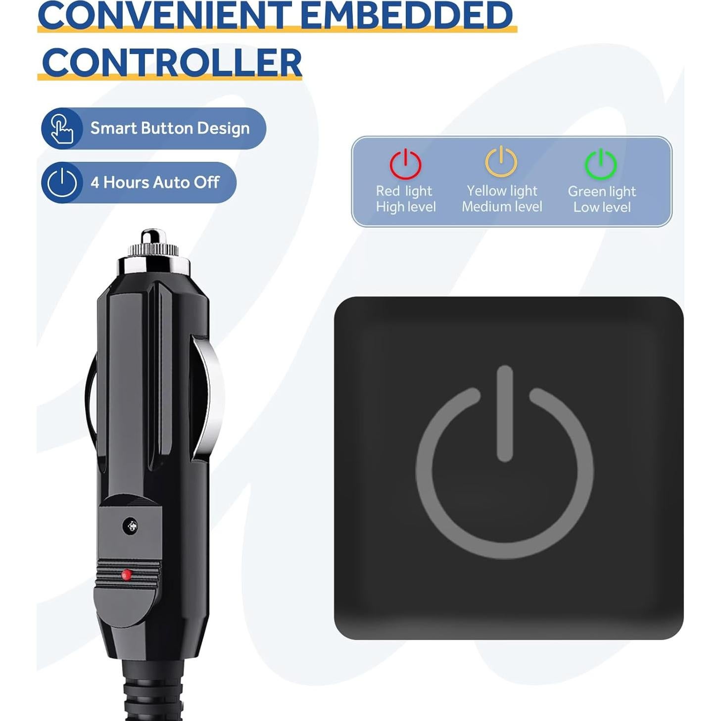 Manta Calentada para Auto Sealy 12V 150x110cm Cuadros
