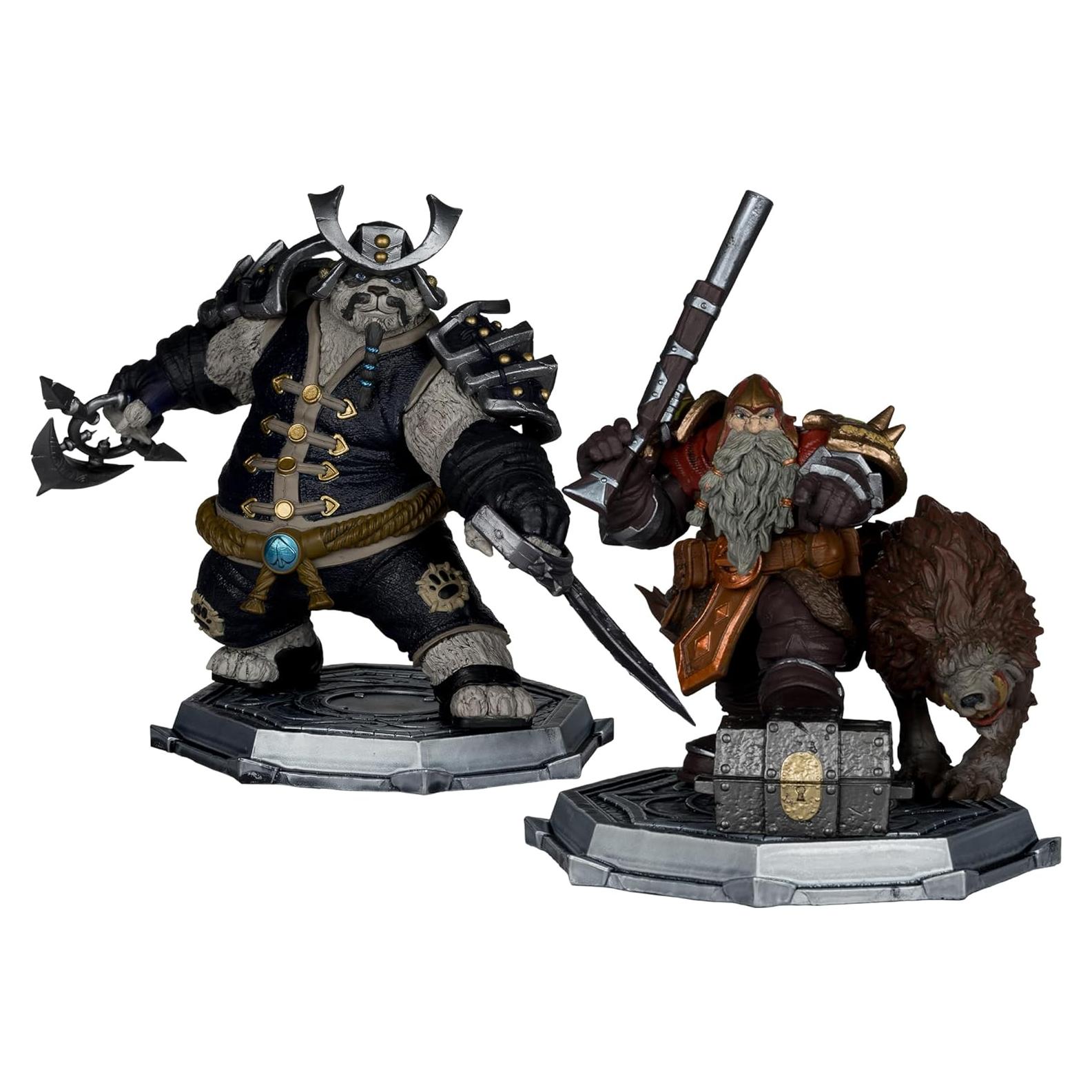 Figuras McFarlane Warcraft Cazador Enano y Pandaren 1:12