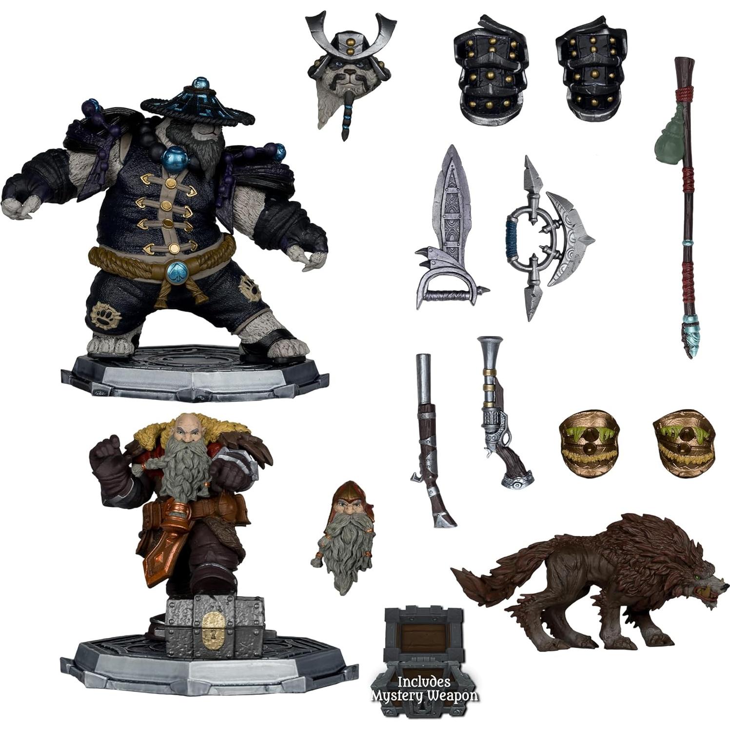 Figuras McFarlane Warcraft Cazador Enano y Pandaren 1:12