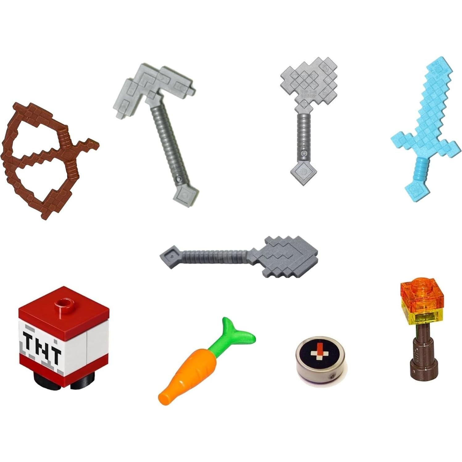 Paquete de Accesorios LEGO Minecraft para Minifigura Steve/Alex - 16 Piezas