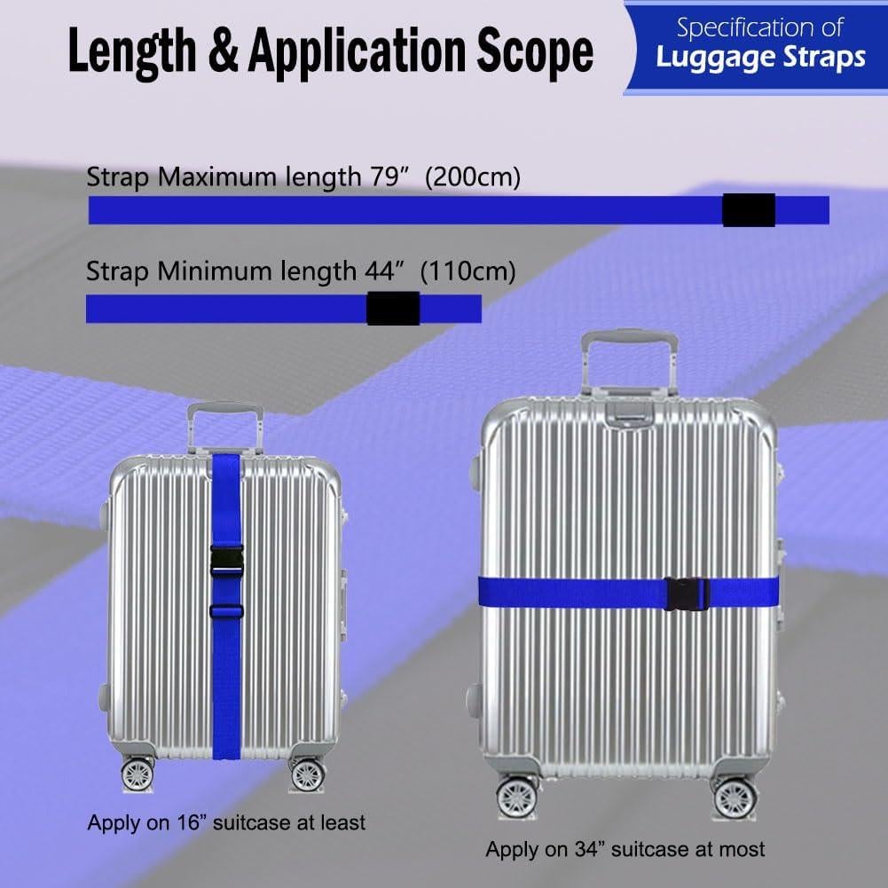 Correas de Equipaje Ajustables TRANVERS 200 cm Paquete de 4