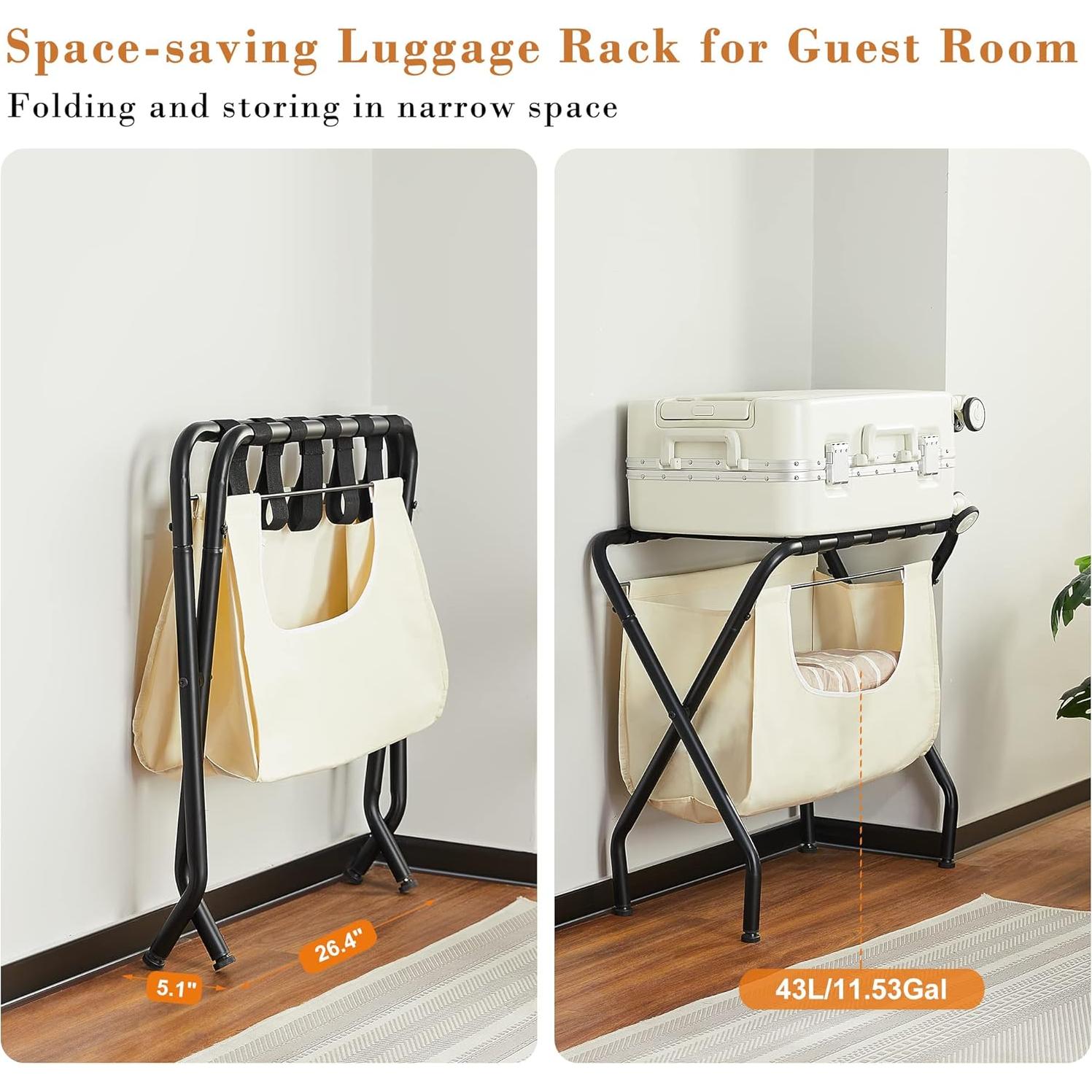 Soporte de Equipaje Plegable ELYKEN 2 Pack 110LBS Negro