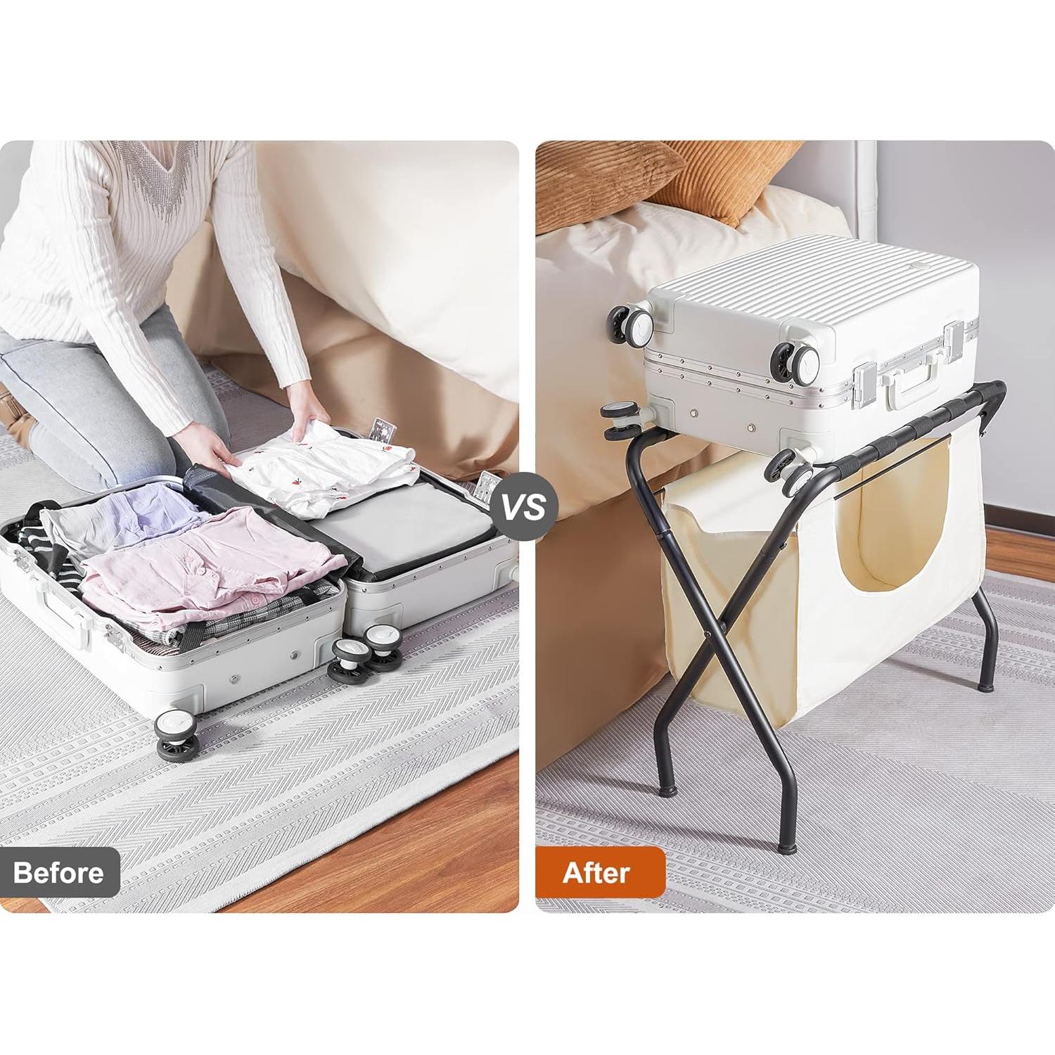 Soporte de Equipaje Plegable ELYKEN 2 Pack 110LBS Negro