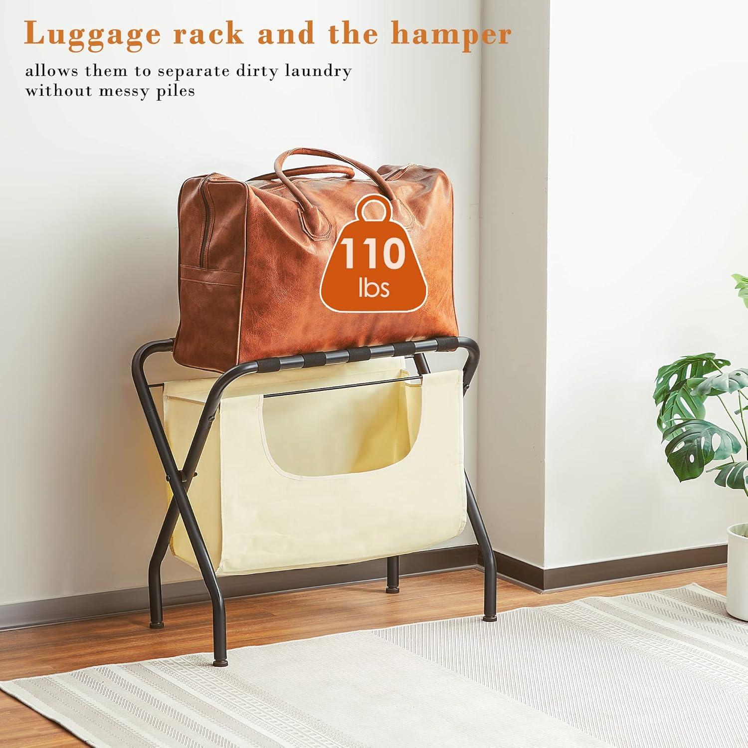 Soporte de Equipaje Plegable ELYKEN 2 Pack 110LBS Negro