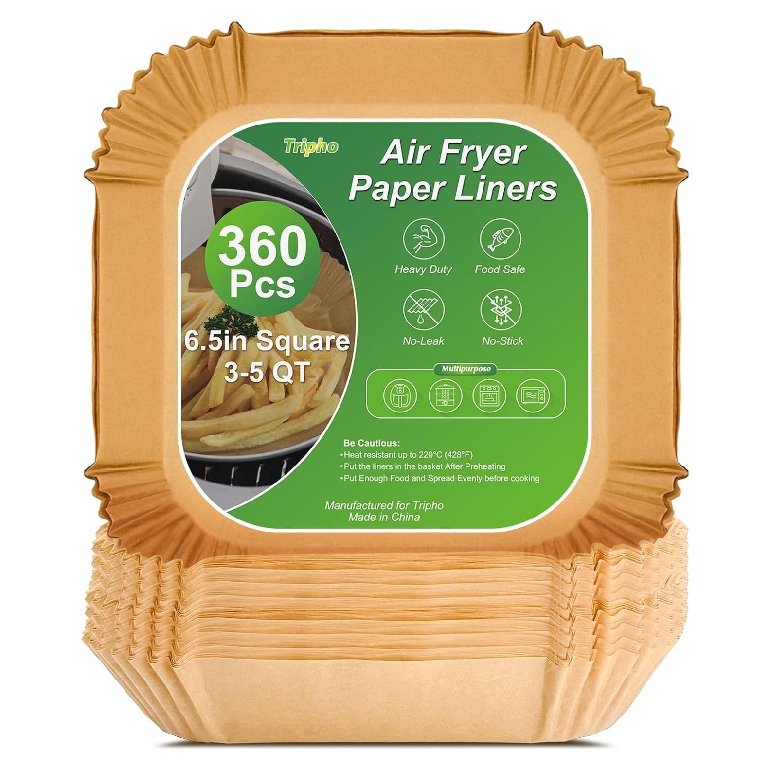 360 Forros de Papel Pergamino 6.5" Tripho para Freidora de Aire