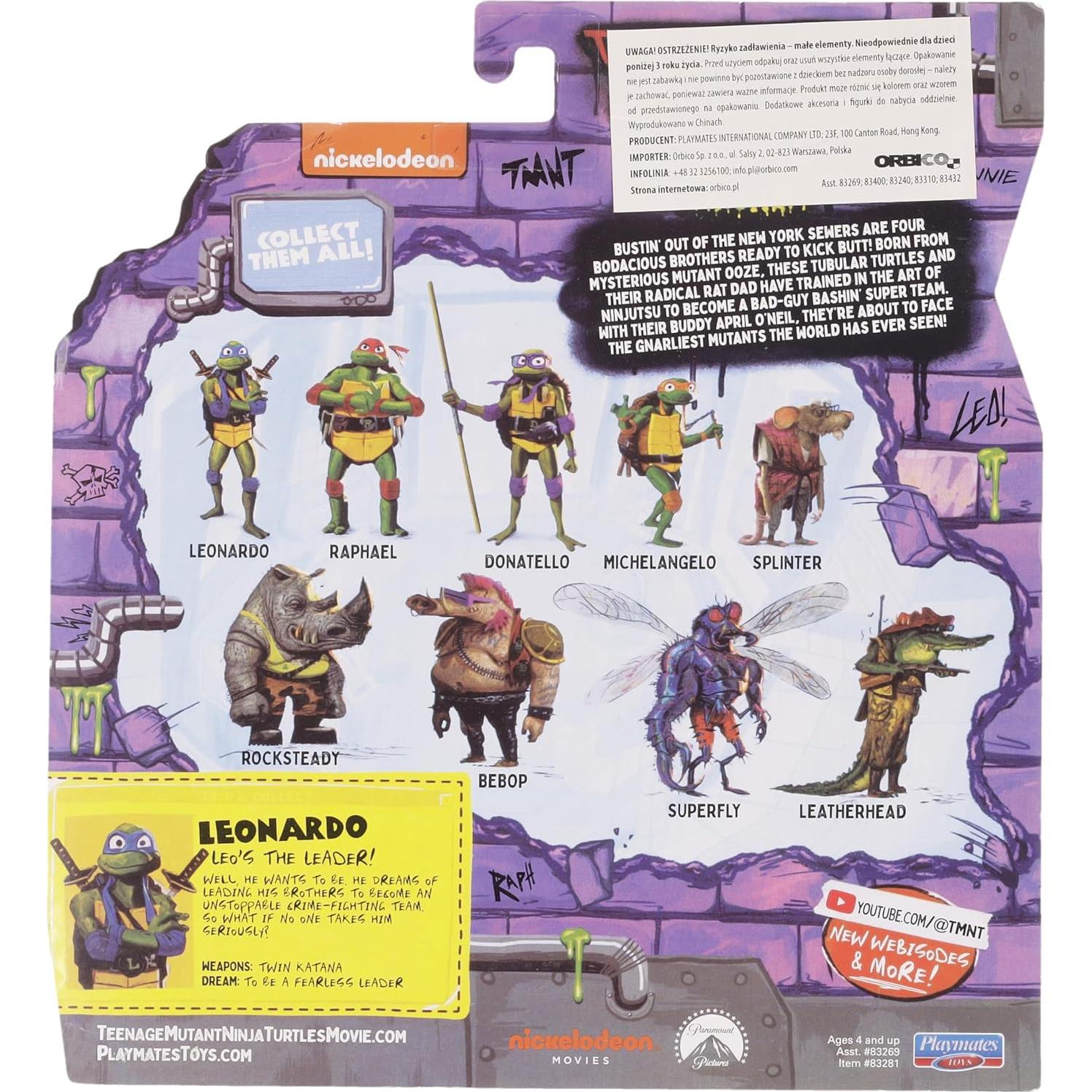 Figura de Acción Tortugas Ninja Leonardo 11.43 cm Playmates Toys