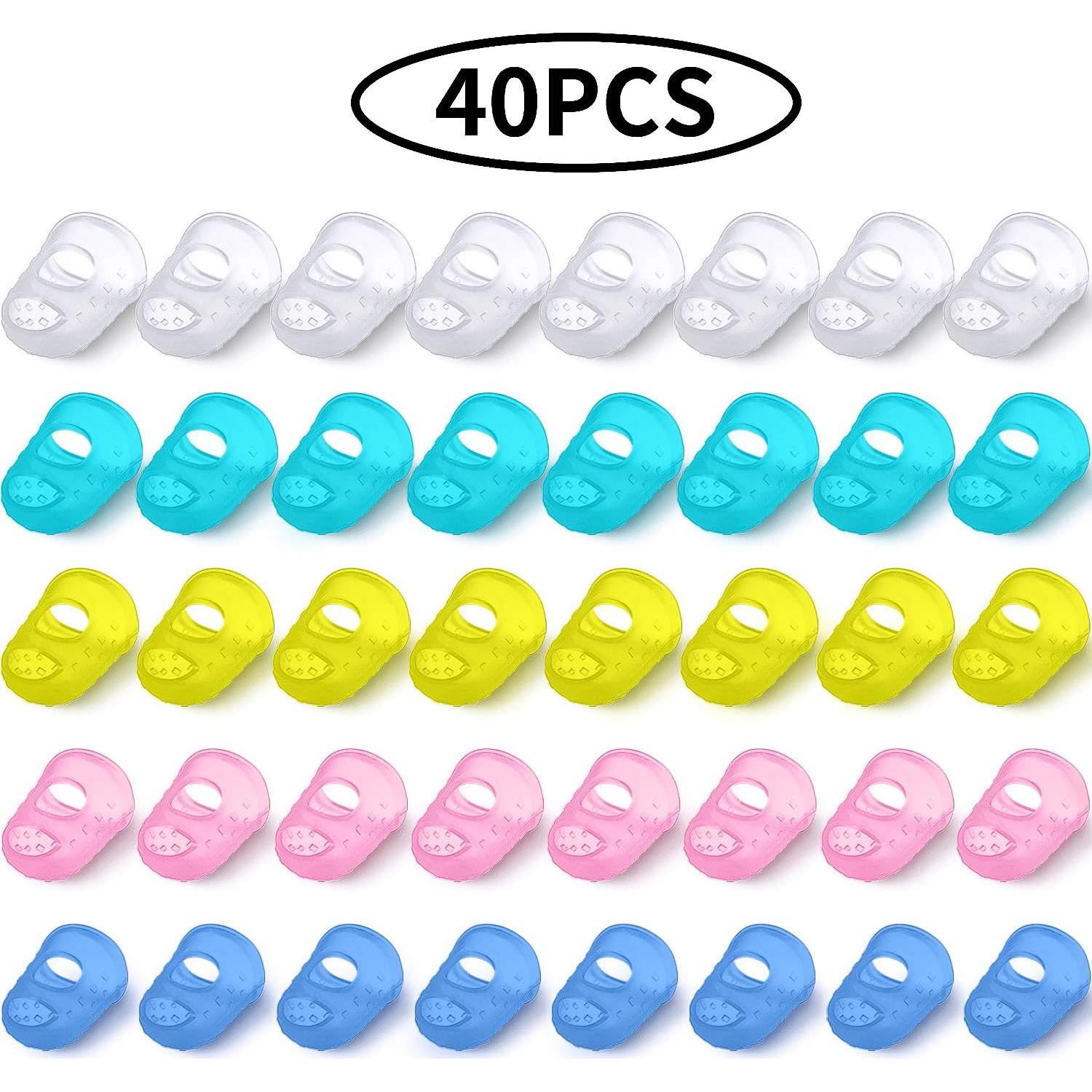 40 Protectores de Dedos de Silicona para Guitarra Multicolor