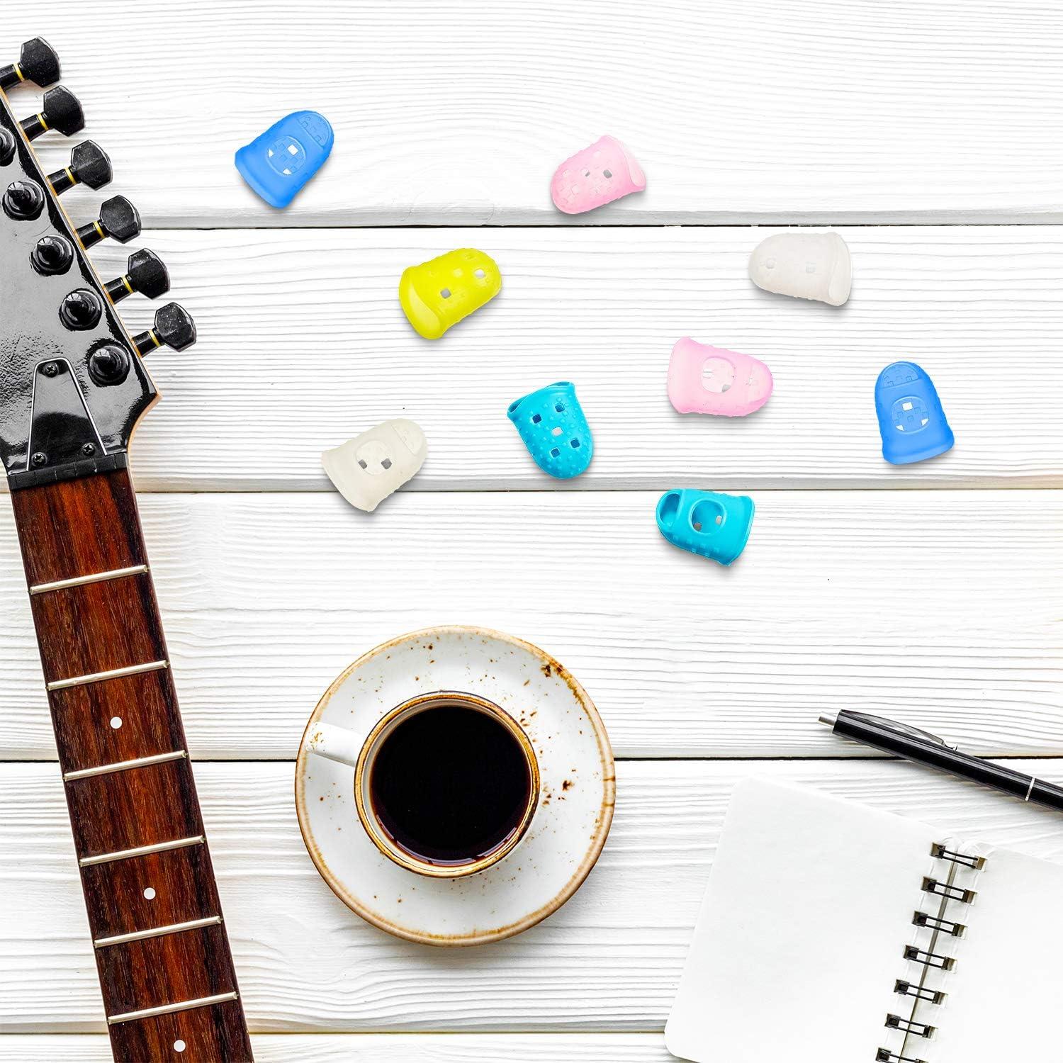 40 Protectores de Dedos de Silicona para Guitarra Multicolor