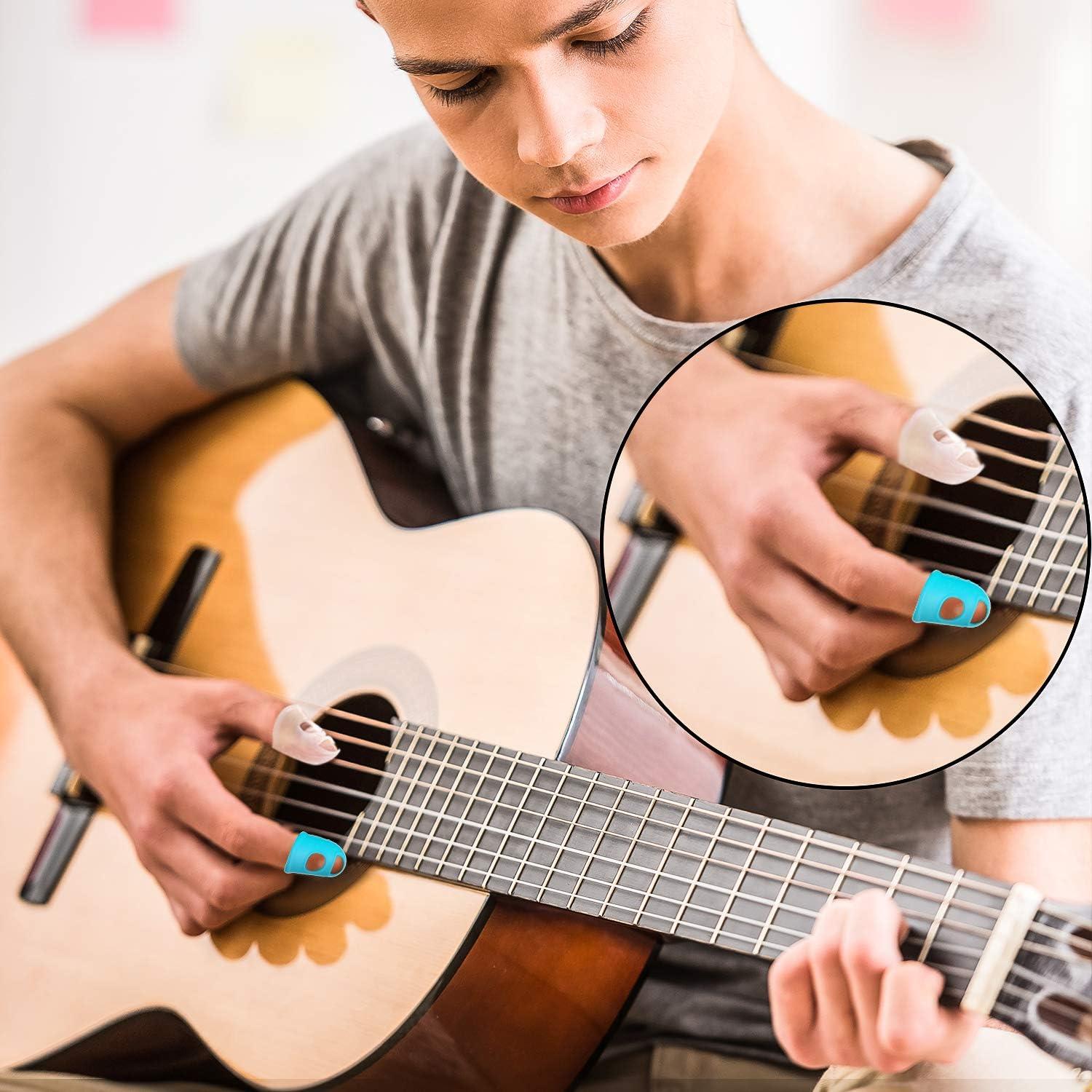 40 Protectores de Dedos de Silicona para Guitarra Multicolor
