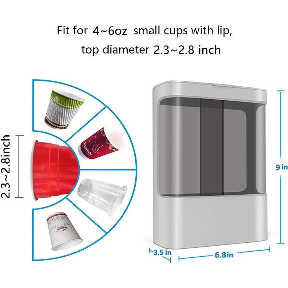 Dispensador de Tazas LBTING Montado en Pared Doble Tubo Gris