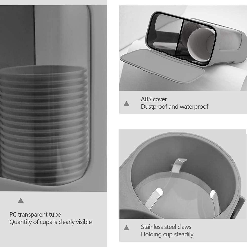 Dispensador de Tazas LBTING Montado en Pared Doble Tubo Gris