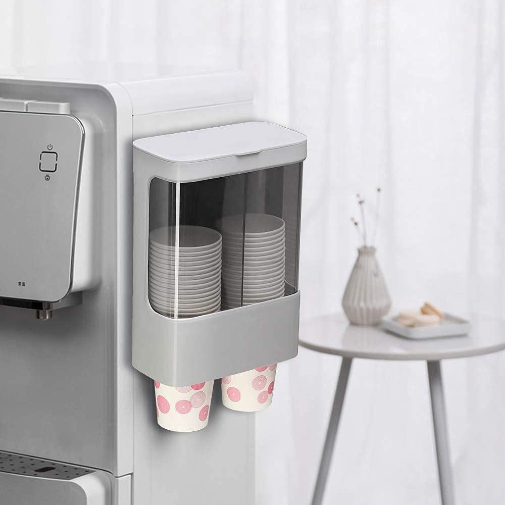 Dispensador de Tazas LBTING Montado en Pared Doble Tubo Gris