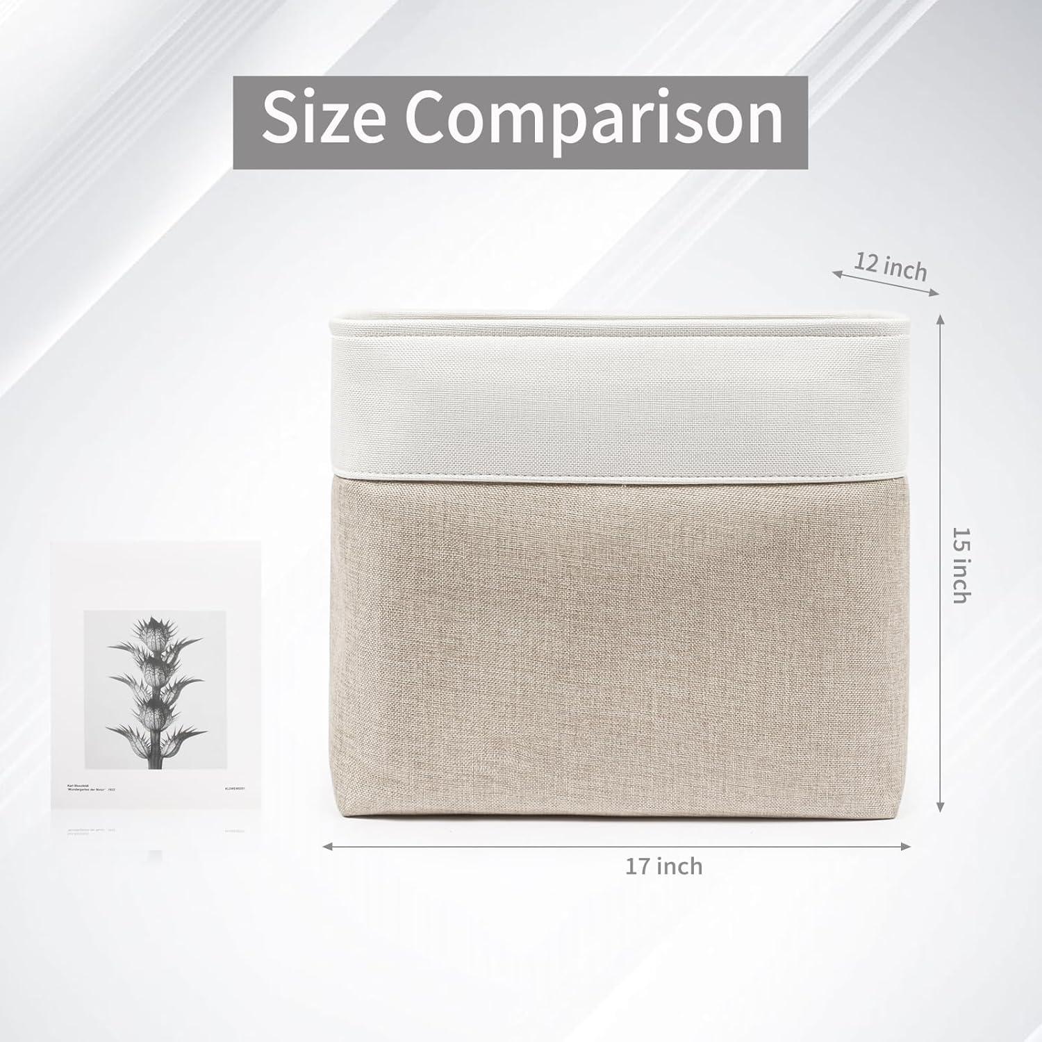 Cestas de Almacenamiento Bagnizer 3 Piezas 50L Beige/Blanco