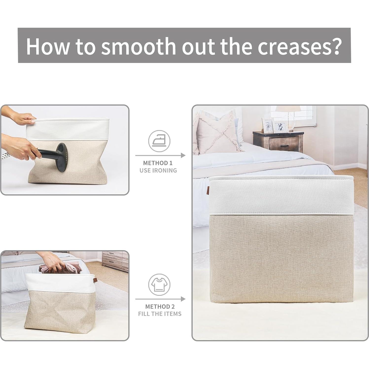 Cestas de Almacenamiento Bagnizer 3 Piezas 50L Beige/Blanco