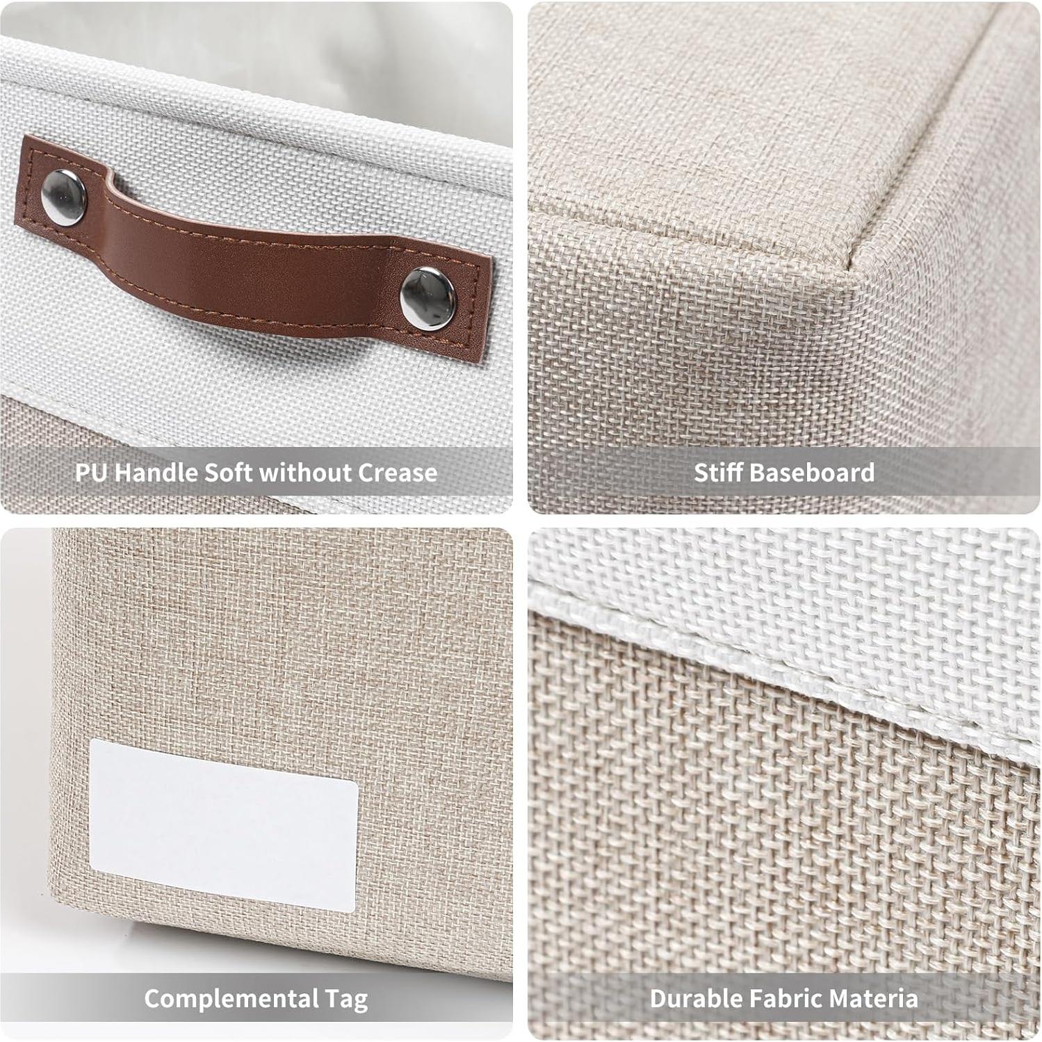 Cestas de Almacenamiento Bagnizer 3 Piezas 50L Beige/Blanco