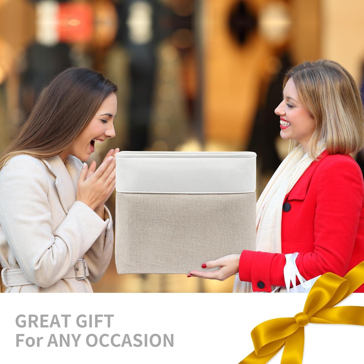 Cestas de Almacenamiento Bagnizer 3 Piezas 50L Beige/Blanco