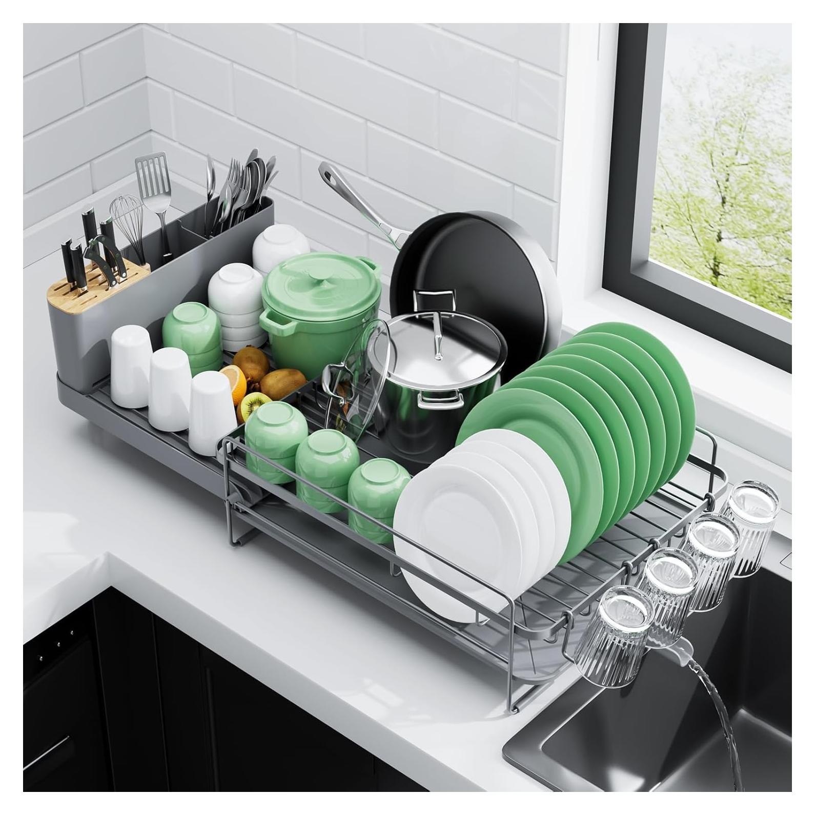 Estante para Secar Platos Kitsure Expandible 32.8x48.8-67.7 cm