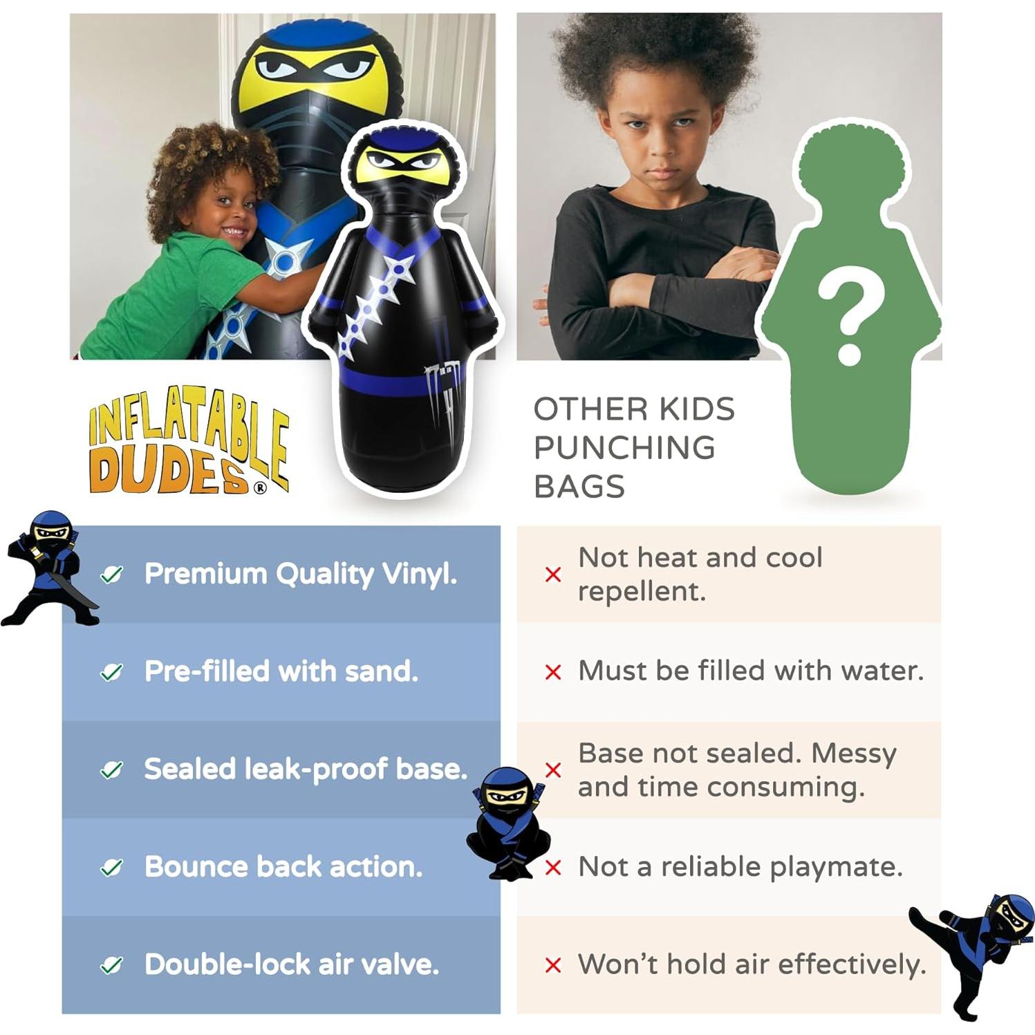 Bolsa de Boxeo Inflable Ninja 119 cm - Inflatable Dudes