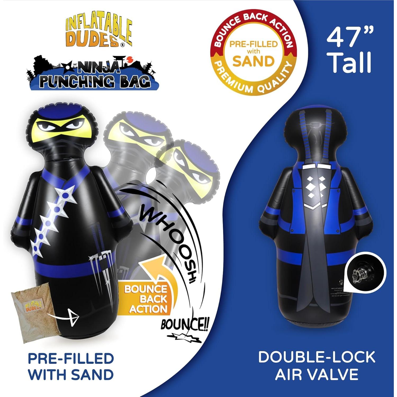 Bolsa de Boxeo Inflable Ninja 119 cm - Inflatable Dudes