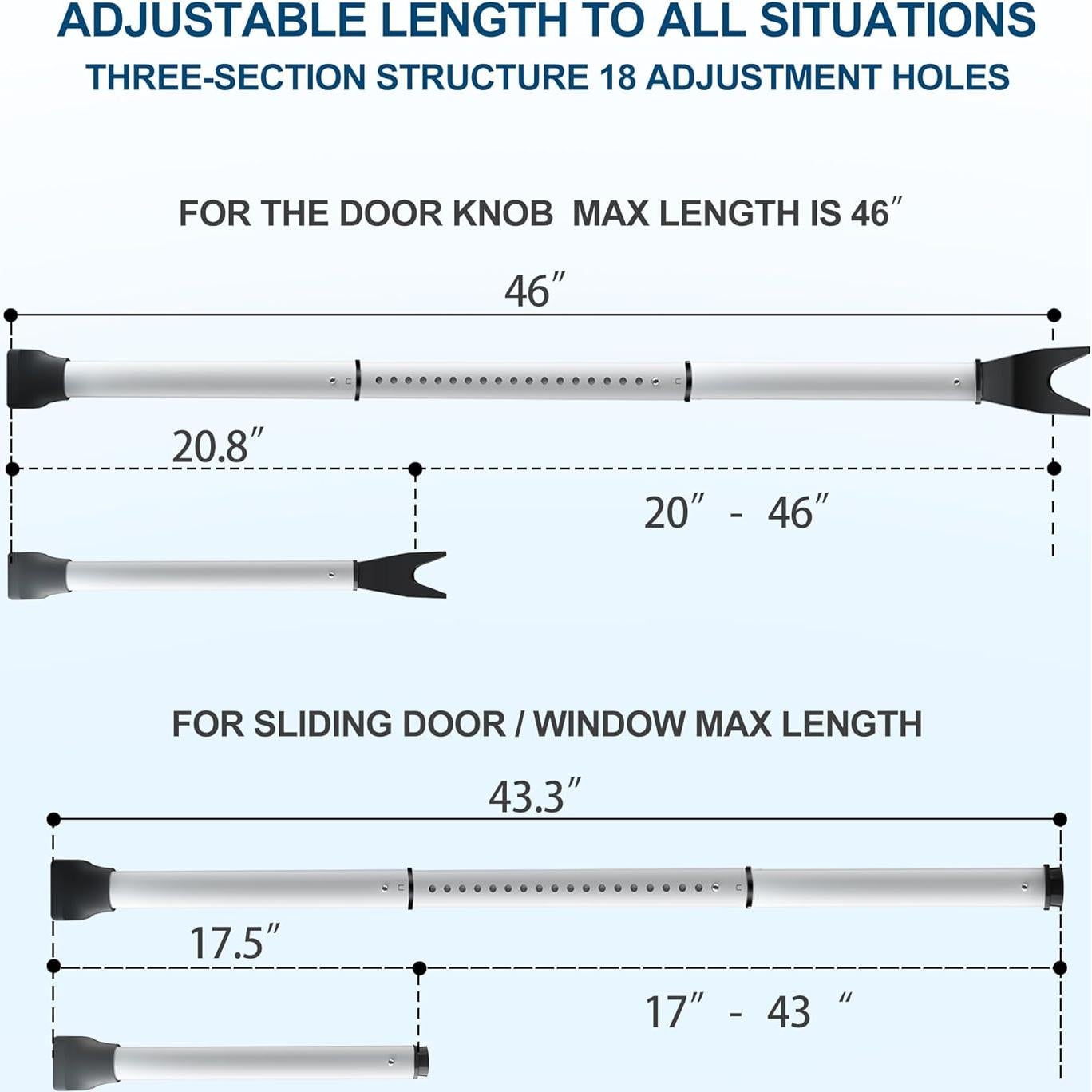 Barra de Seguridad Ajustable Rerishom para Puertas - 1 Paquete